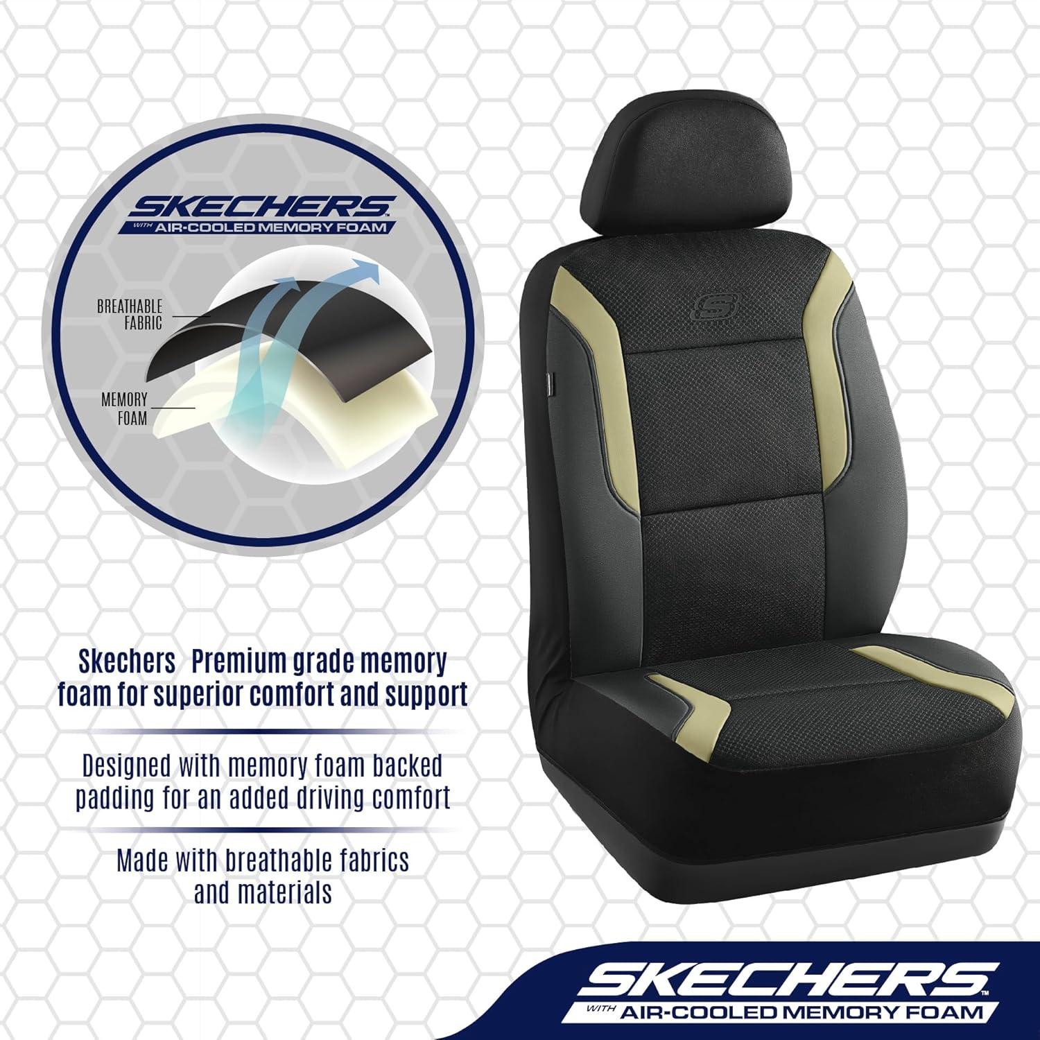 Funda de Asiento de Coche Skechers con Espuma de Memoria Beige
