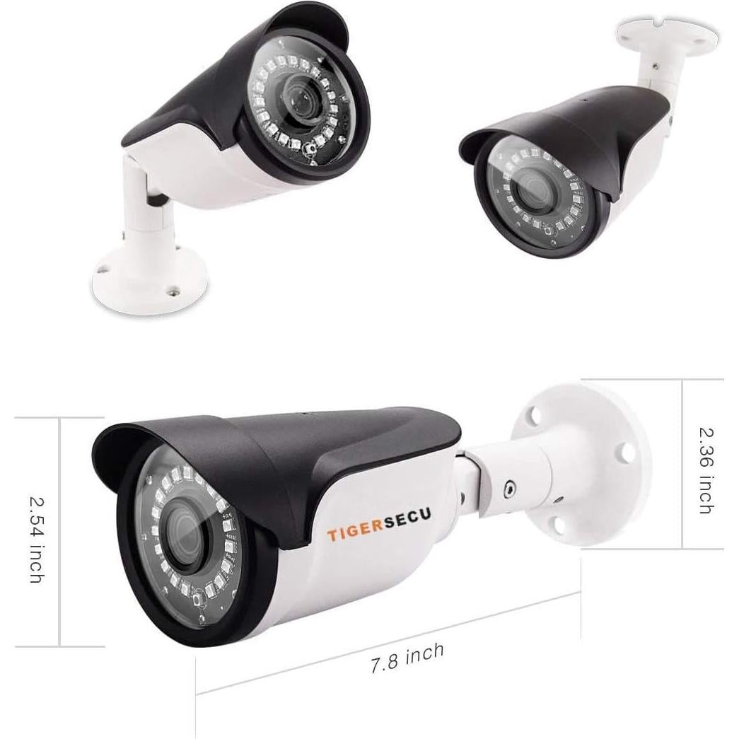 Cámara de Seguridad Tipo Bala TIGERSECU 1080P IP66 para DVR