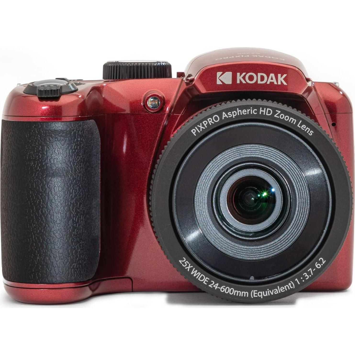 Cámara Digital Kodak PIXPRO AZ255 16MP Zoom 25x Rojo + Accesorios