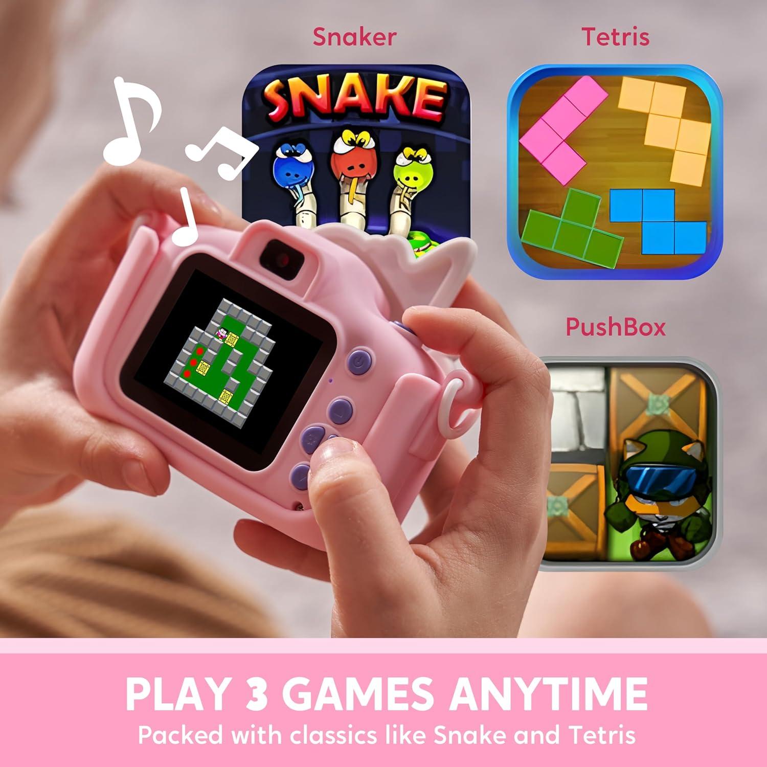 SYNCFUN Kids Camera, Birthday Gifts for Girls 3 4 5 6 7 8 Year Old, Unicorn Toys Selfie Toddler Toy, 1080P HD Selfie Digital Video Camera with 32GB SD Card (Unicorn)