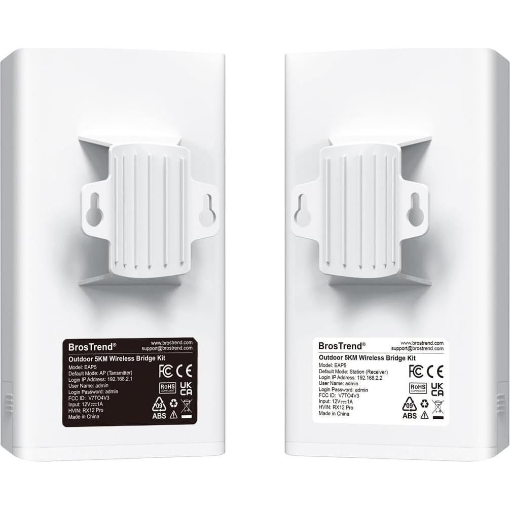 Puente WiFi Inalámbrico BrosTrend EAP5 5KM 867Mbps PoE