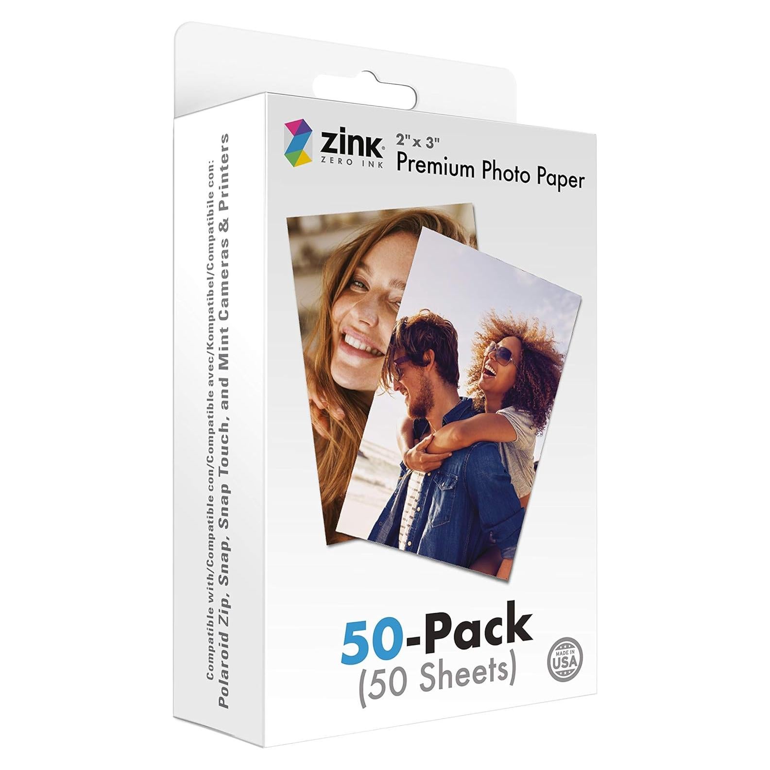 Papel Fotográfico Adhesivo Premium Zink 5x7.6cm - 50 Paquetes