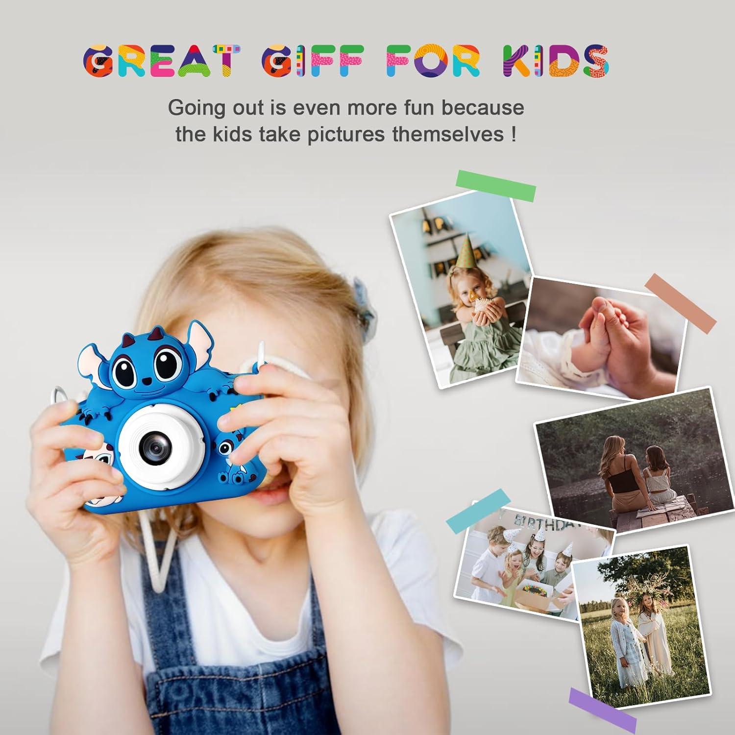 Cámara Digital para Niños RAYBITU 1080P HD Azul con SD 32GB