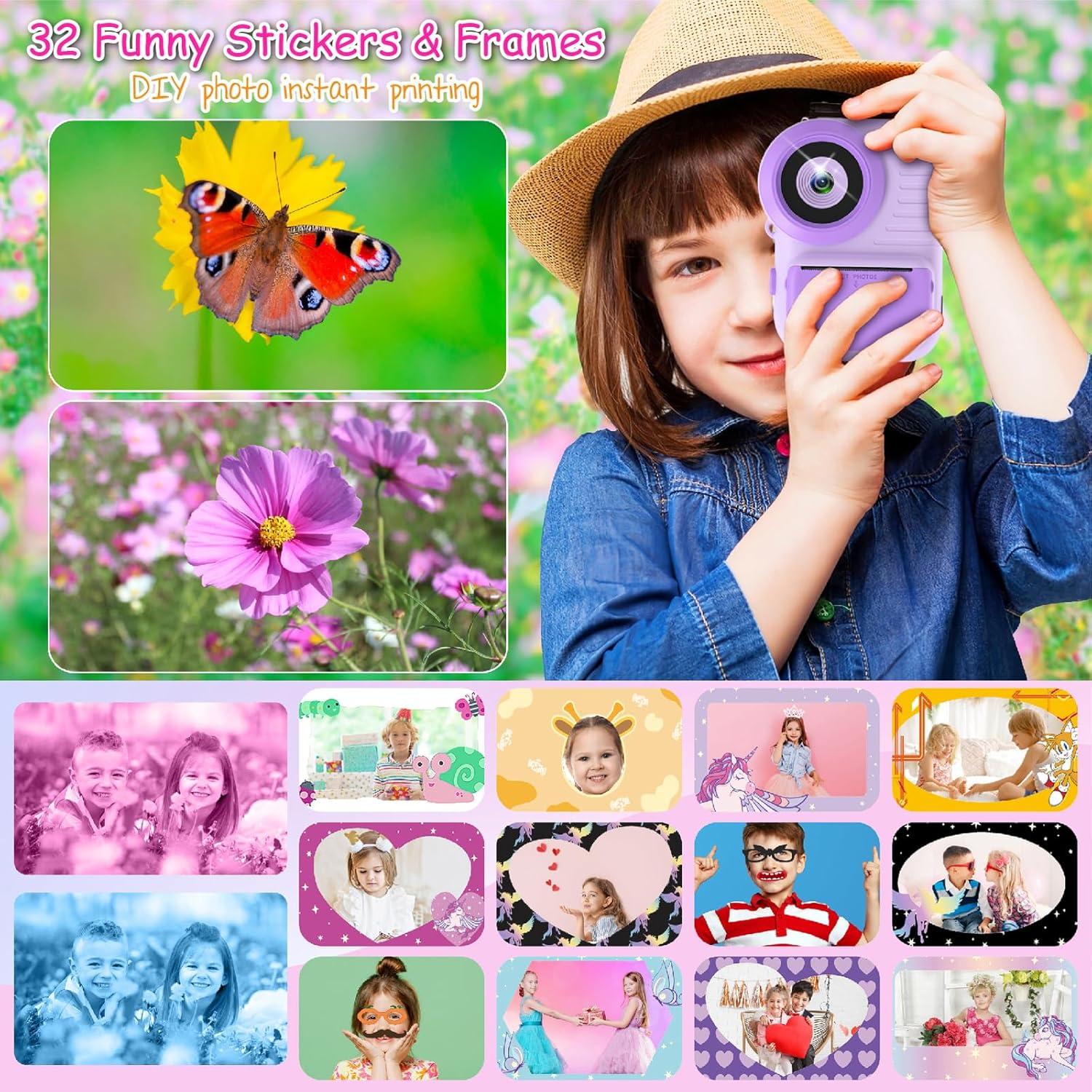 Cámara Instantánea Trayoo para Niños 3.5" Púrpura 8MP