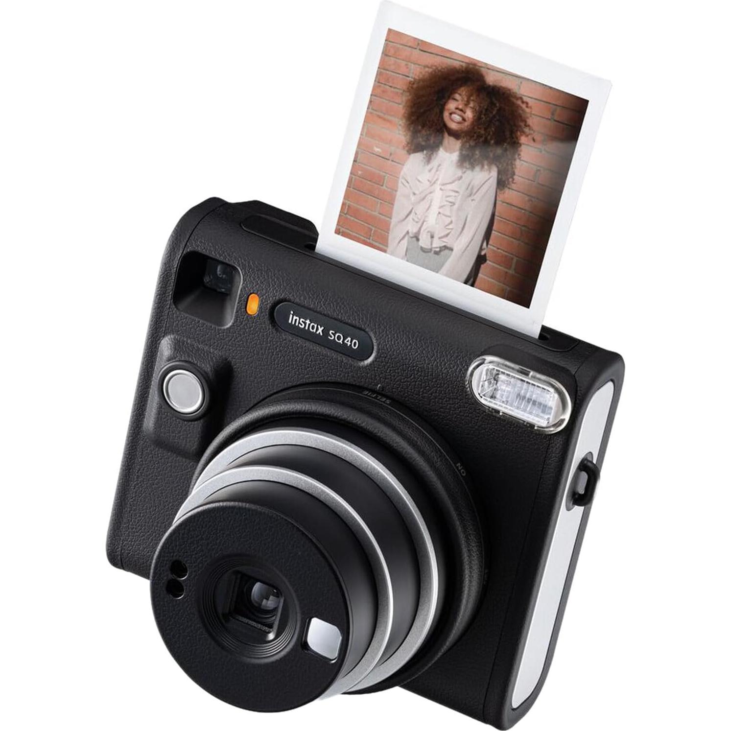 Cámara Instantánea Fujifilm Instax Square SQ40 Negra + Película 20 Exposiciones + Funda + Kit de Limpieza