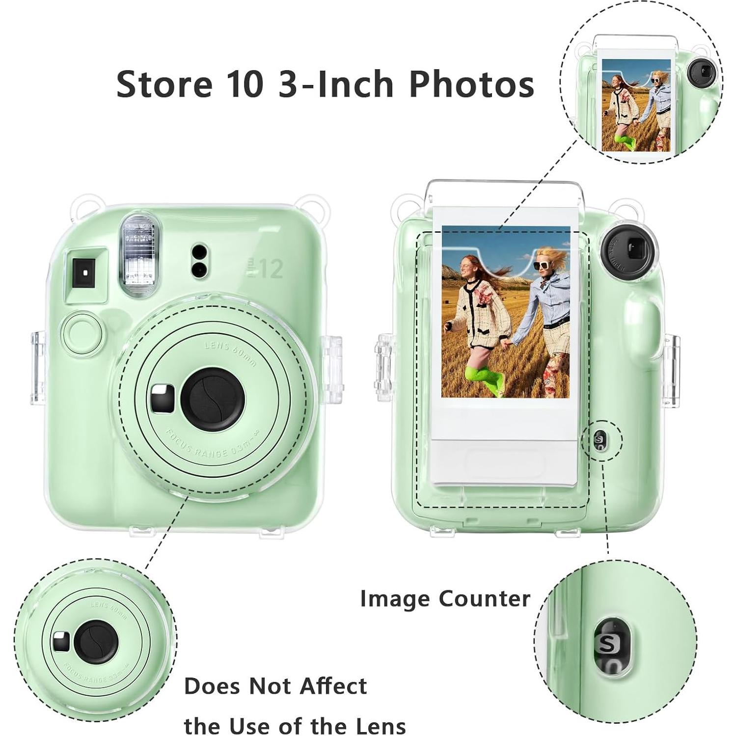 Funda Transparente Rieibi para Fujifilm Instax Mini 12