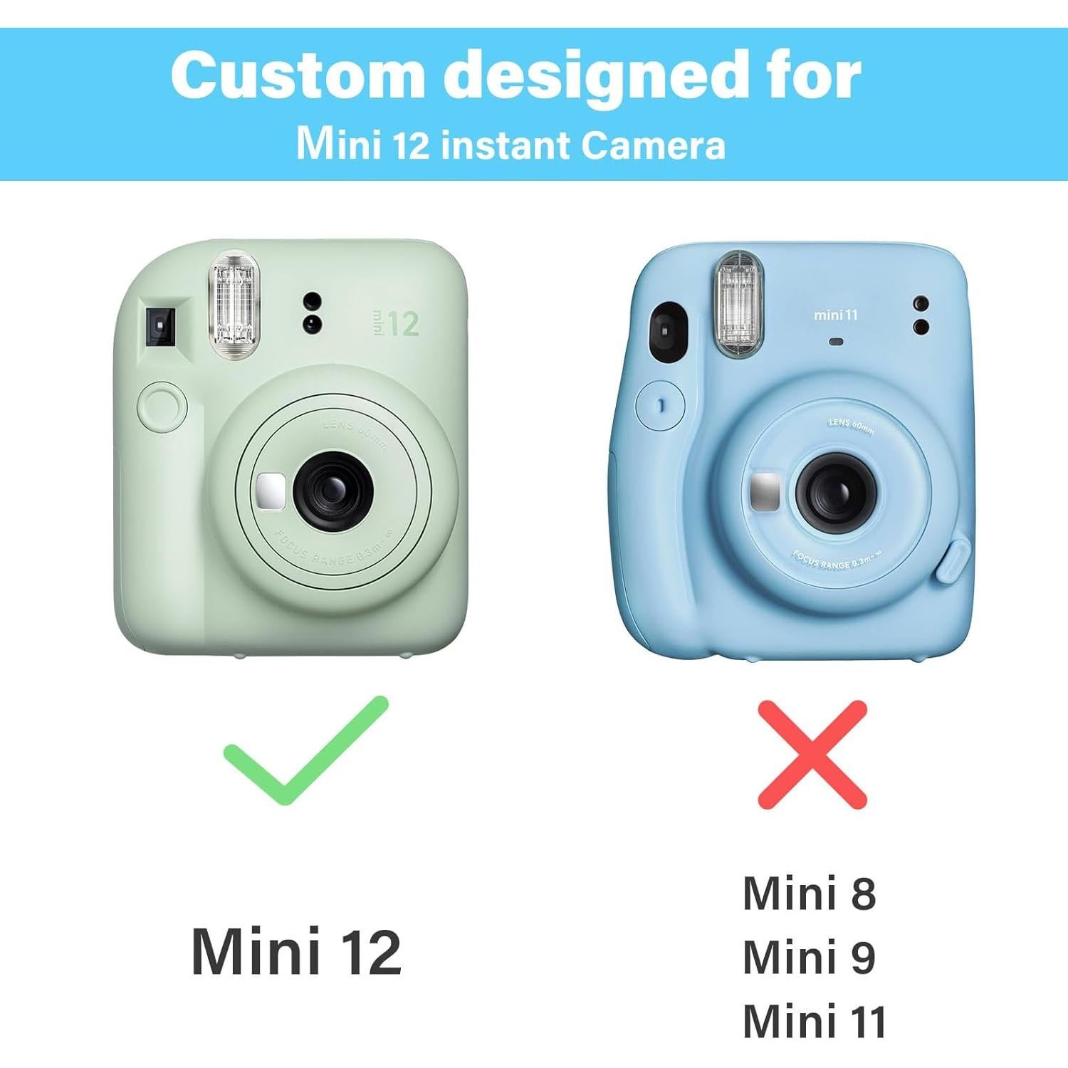 Funda Transparente Rieibi para Fujifilm Instax Mini 12