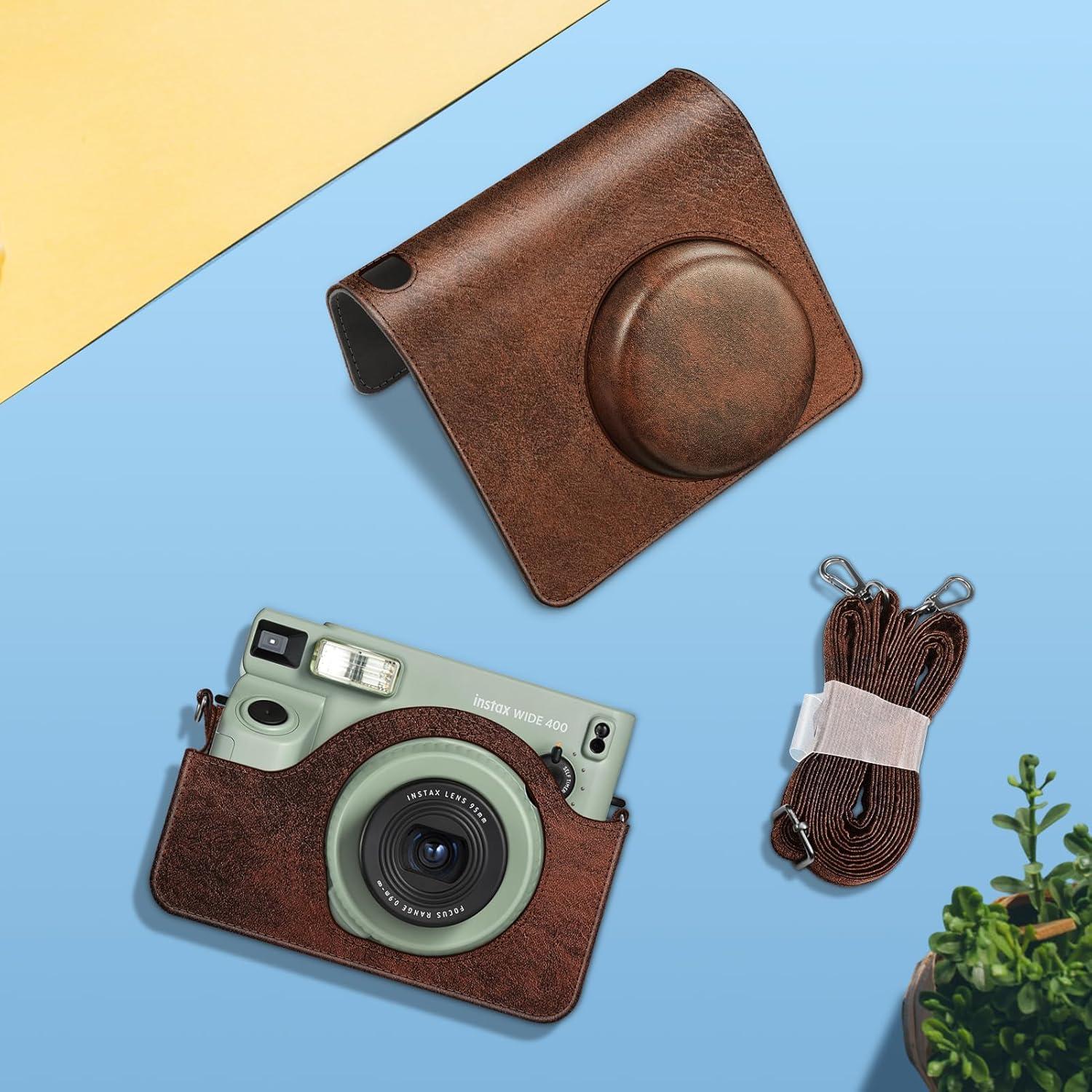 Funda Protectora Fintie para Cámara Fujifilm Instax Wide 400 - Cuero Vegano Marrón