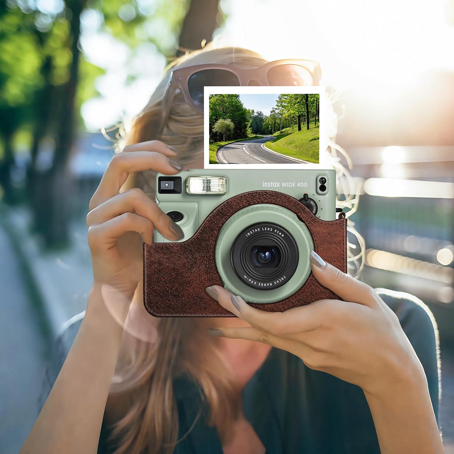 Funda Protectora Fintie para Cámara Fujifilm Instax Wide 400 - Cuero Vegano Marrón