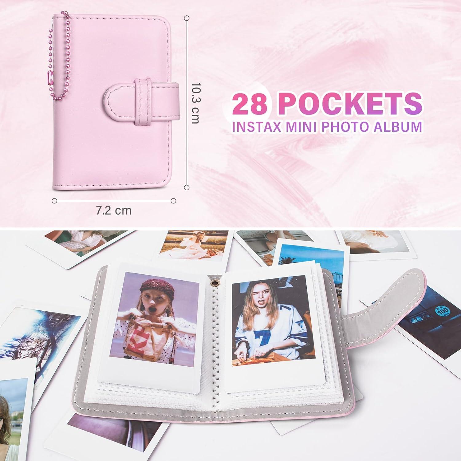 Funda de cámara Fujifilm Instax Mini 12 con álbum rosa