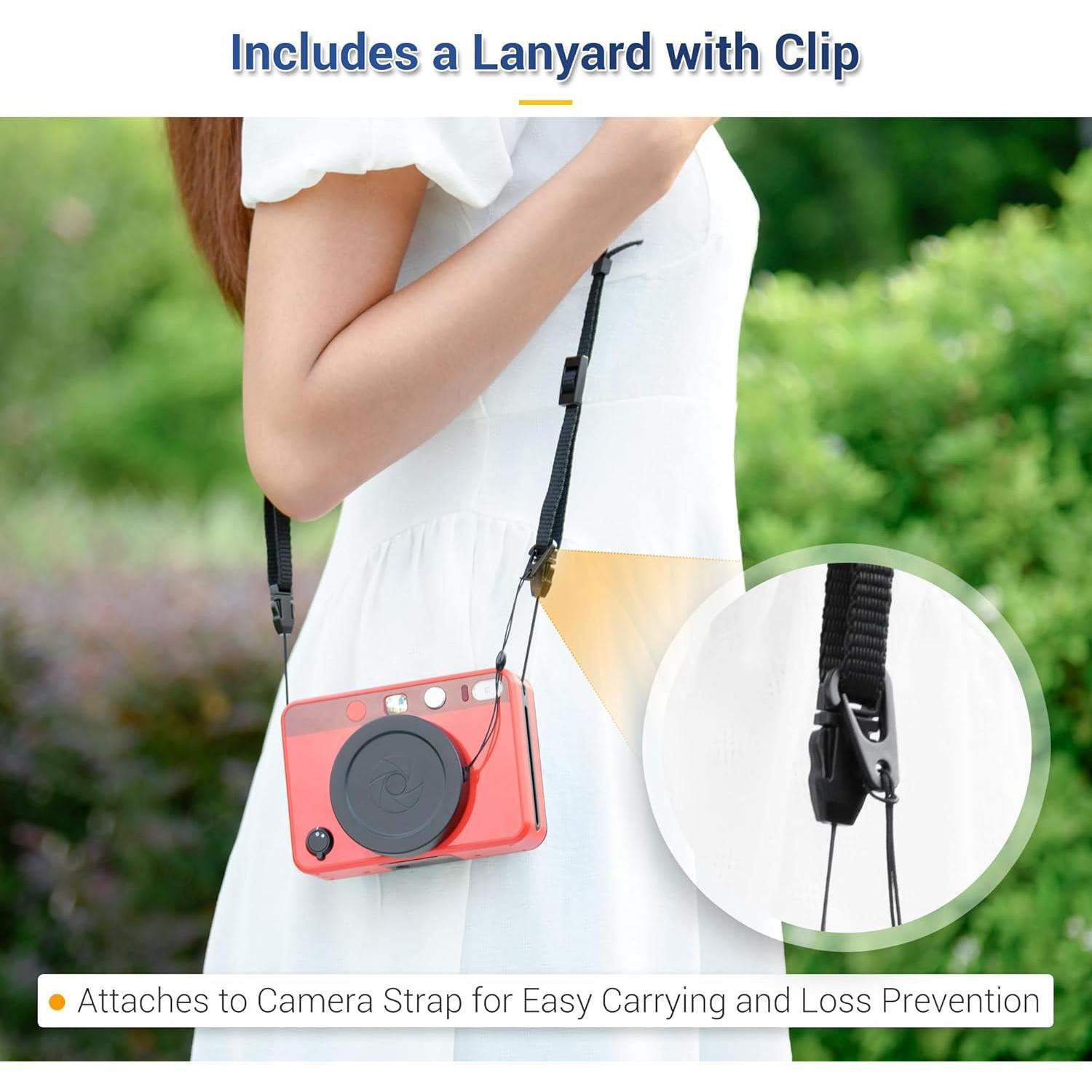 Cubierta de lente magnética Leica Sofort 2 con correa