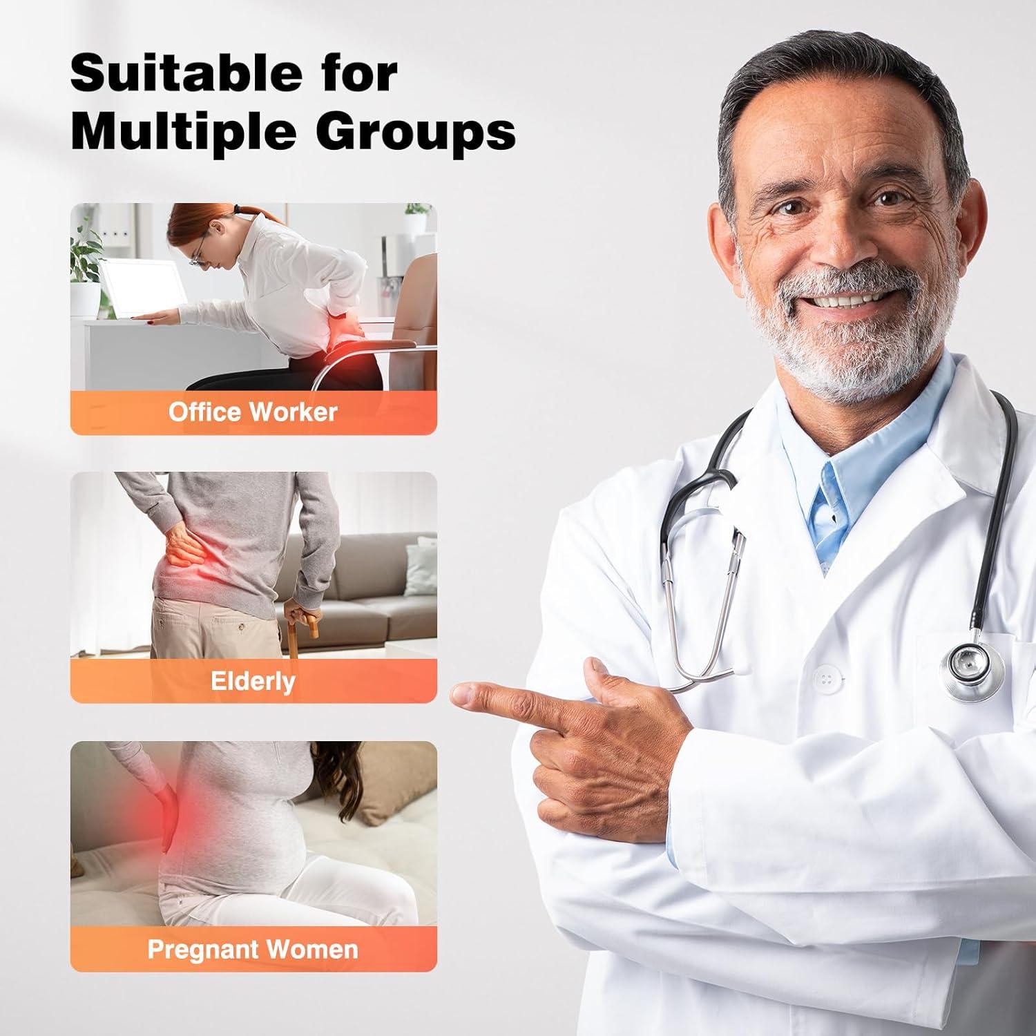 Cojín Lumbar Ergonómico KNQZE - Espuma Viscoelástica 43x39cm