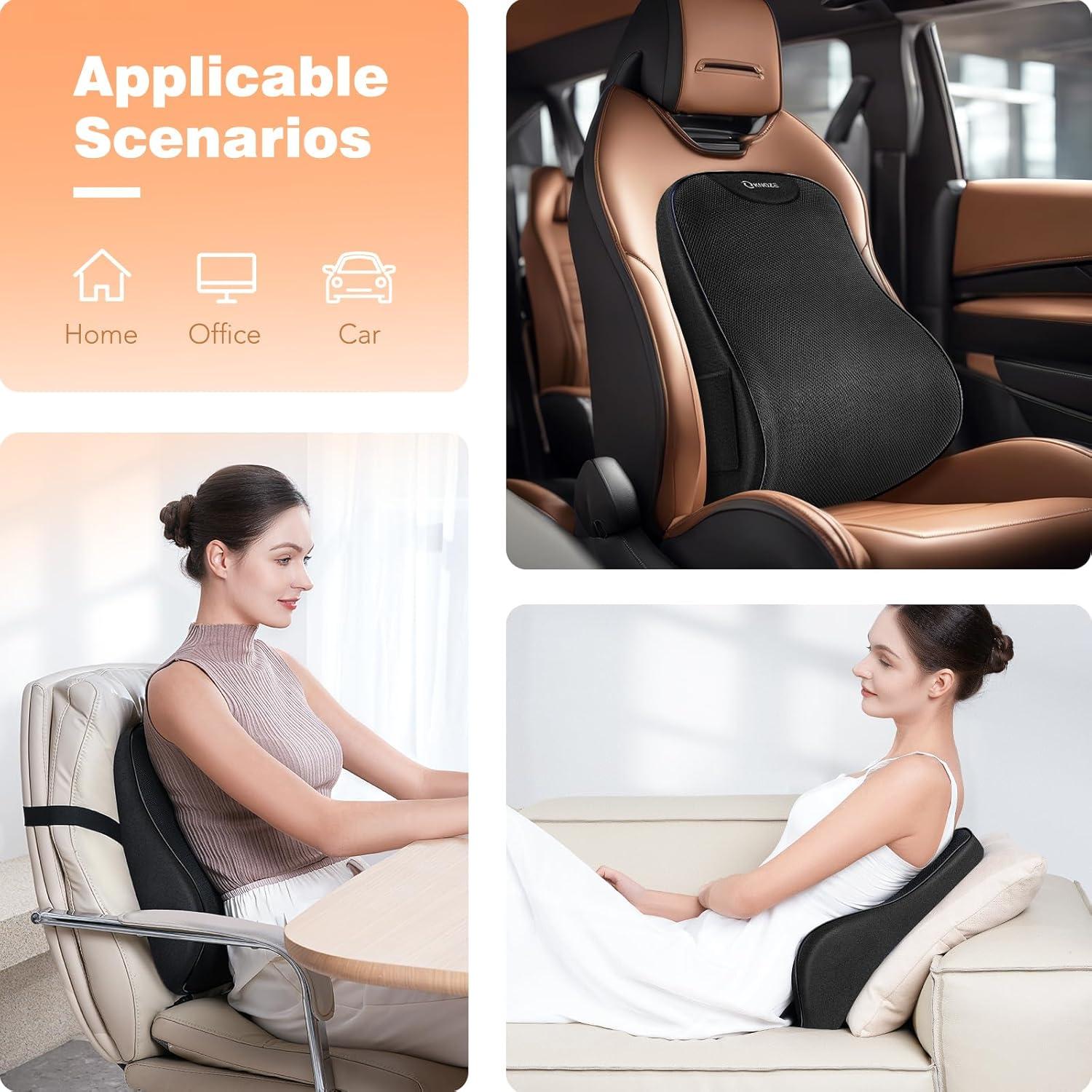 Cojín Lumbar Ergonómico KNQZE - Espuma Viscoelástica 43x39cm