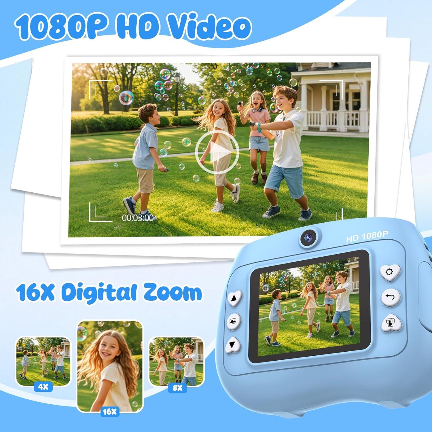 Cámara Instantánea IusZup ZK18 para Niños 1080P Doble Lente
