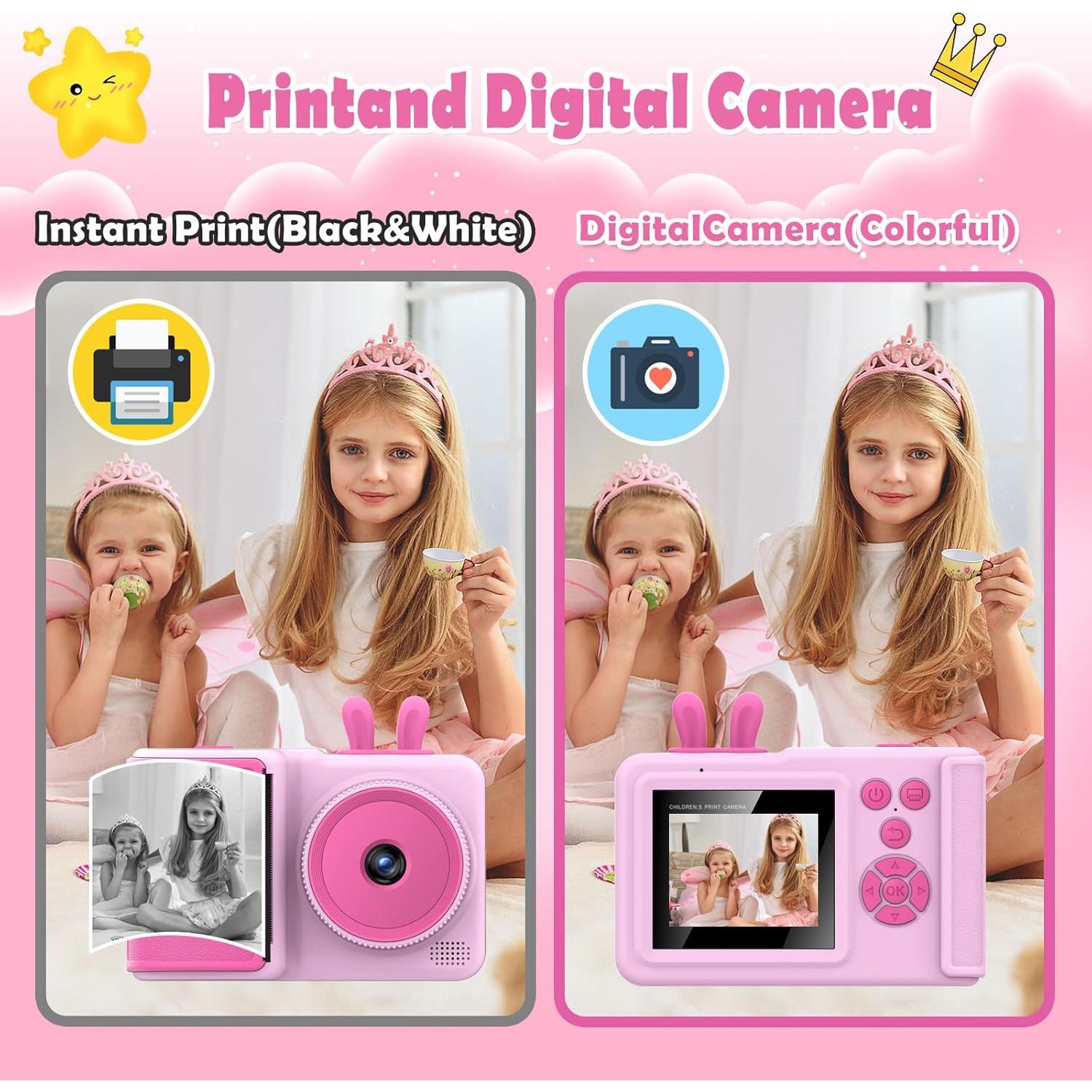 Cámara Instantánea Digital Infantil SSA KC6 12MP Rosa