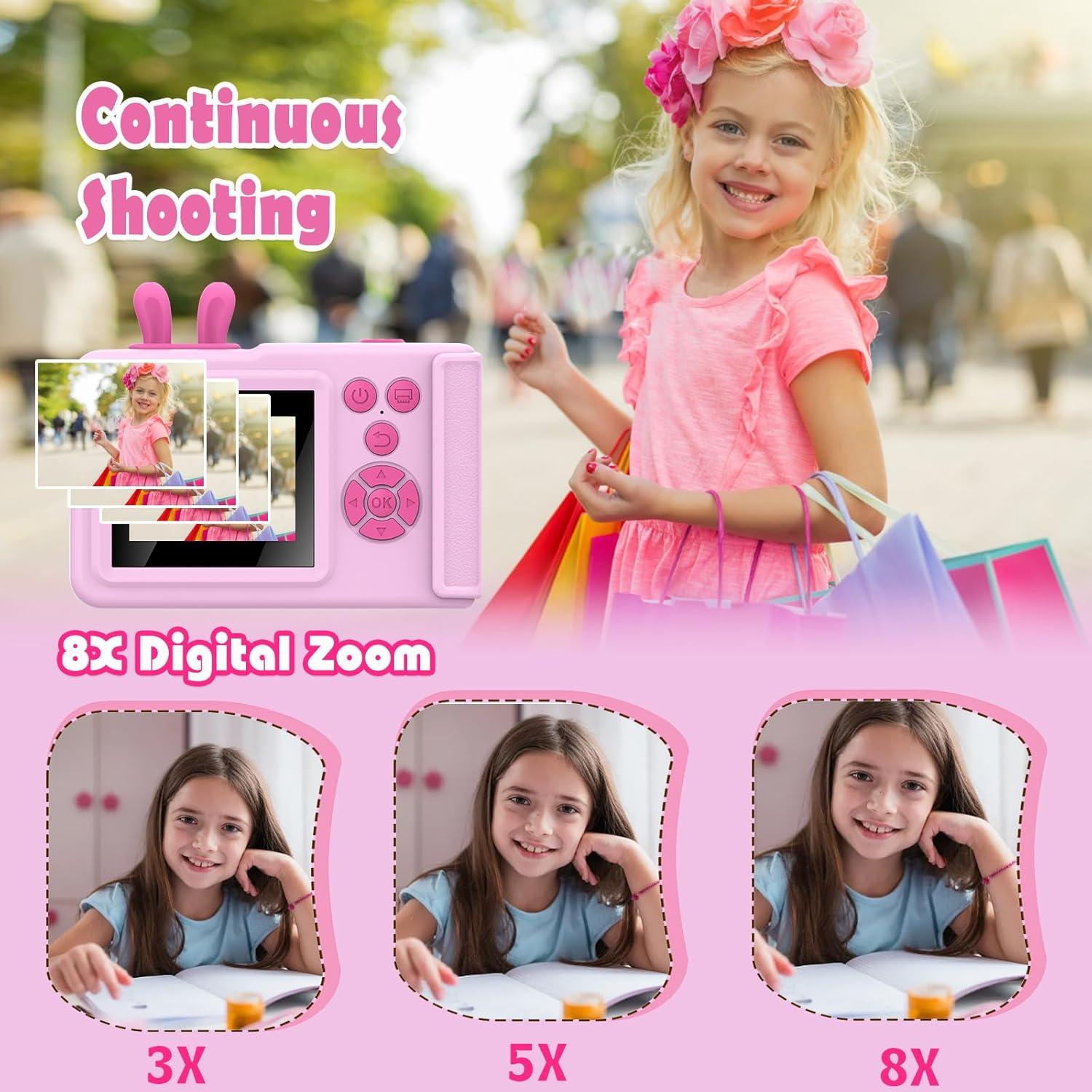 Cámara Instantánea Digital Infantil SSA KC6 12MP Rosa