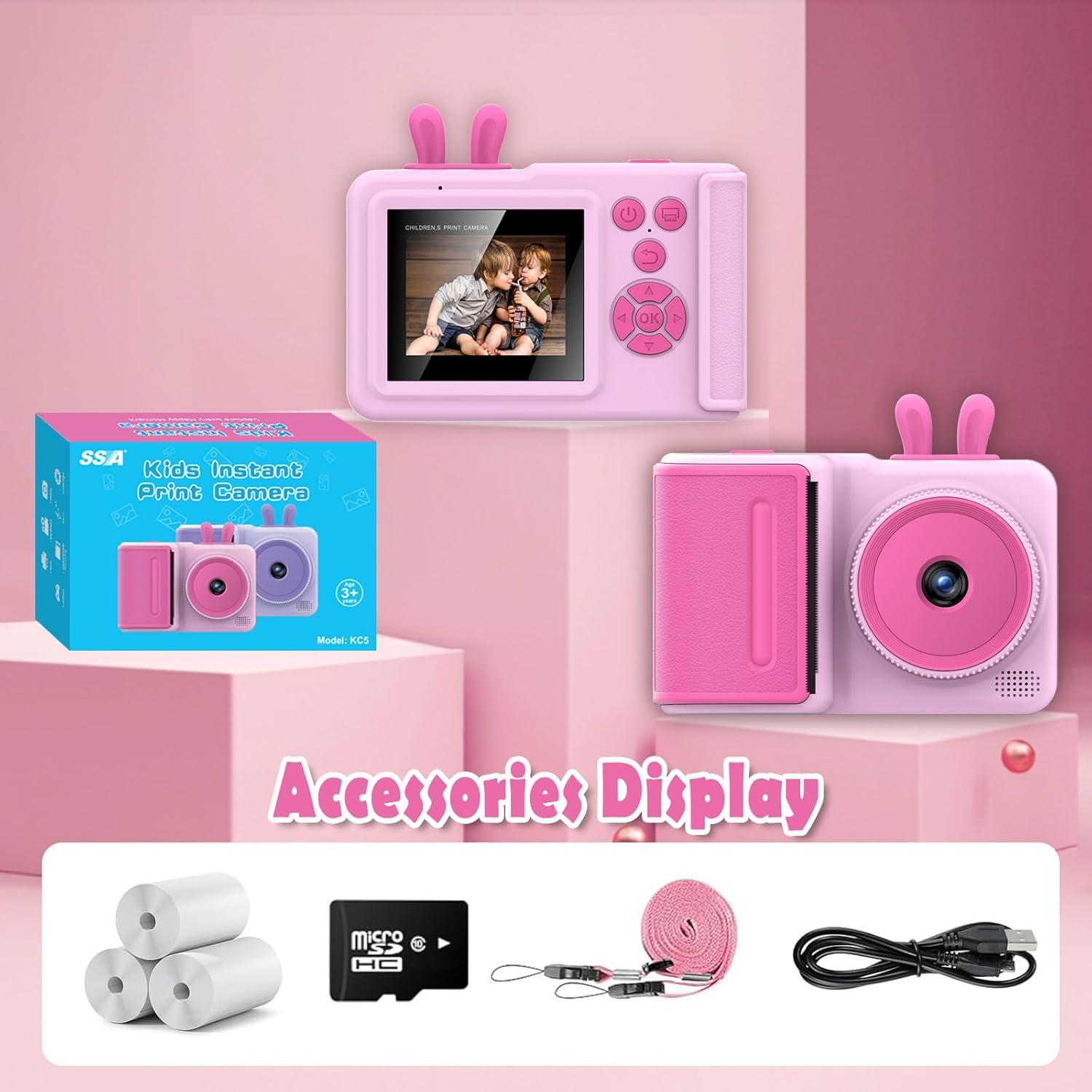Cámara Instantánea Digital Infantil SSA KC6 12MP Rosa