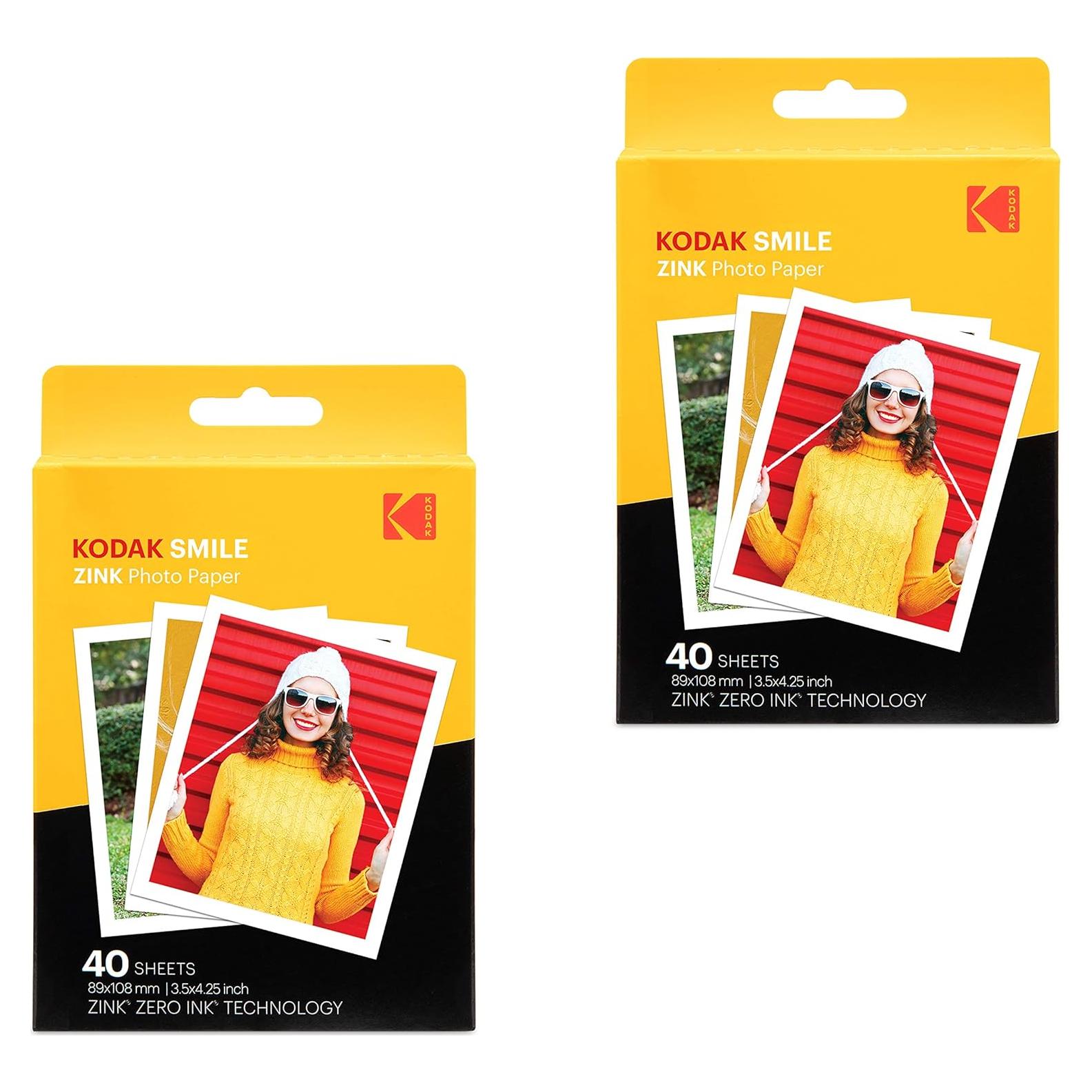 Papel Fotográfico Instantáneo Kodak Zink 80 Hojas 10.8x8.9 cm