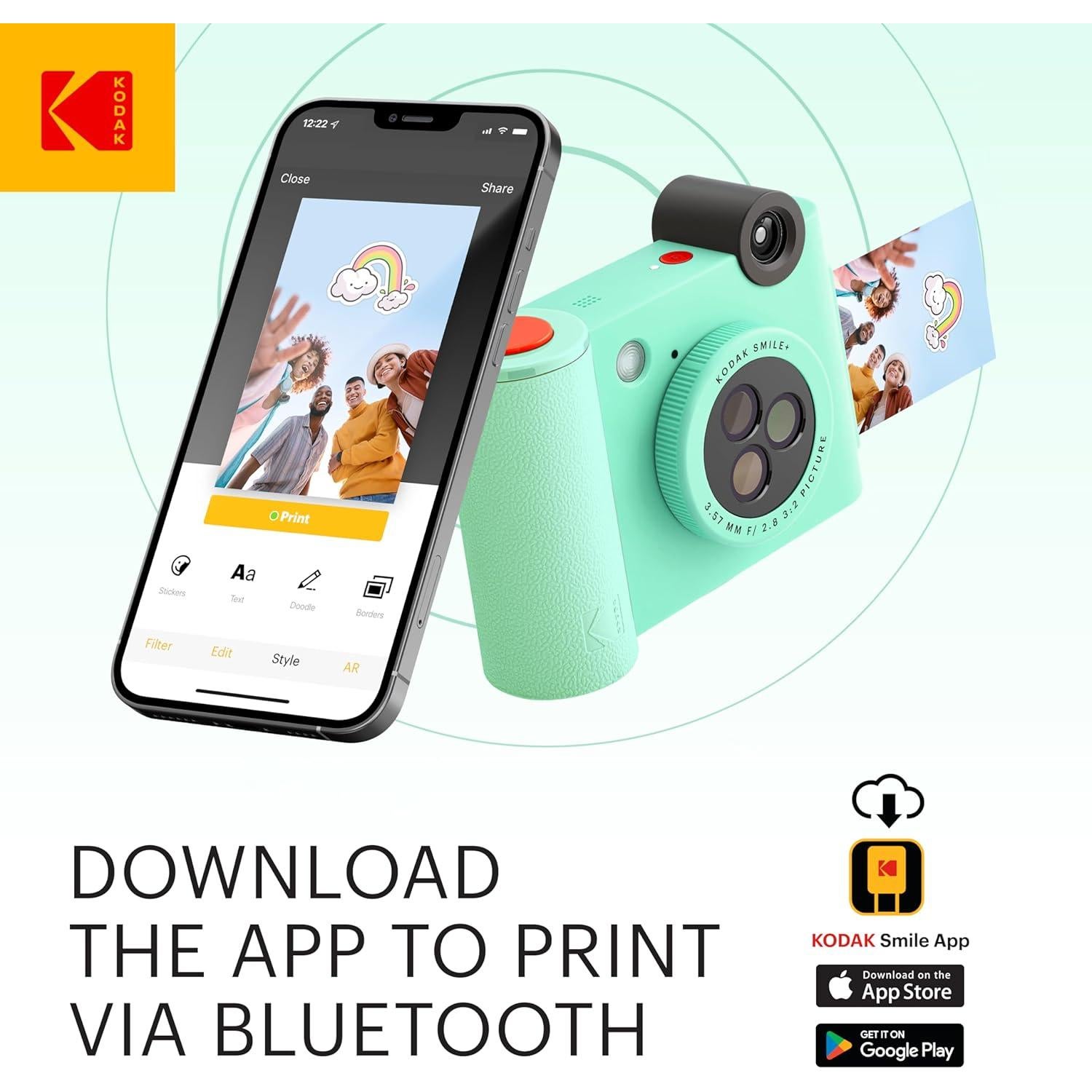 Cámara Digital Instantánea KODAK Smile+ Inalámbrica Verde