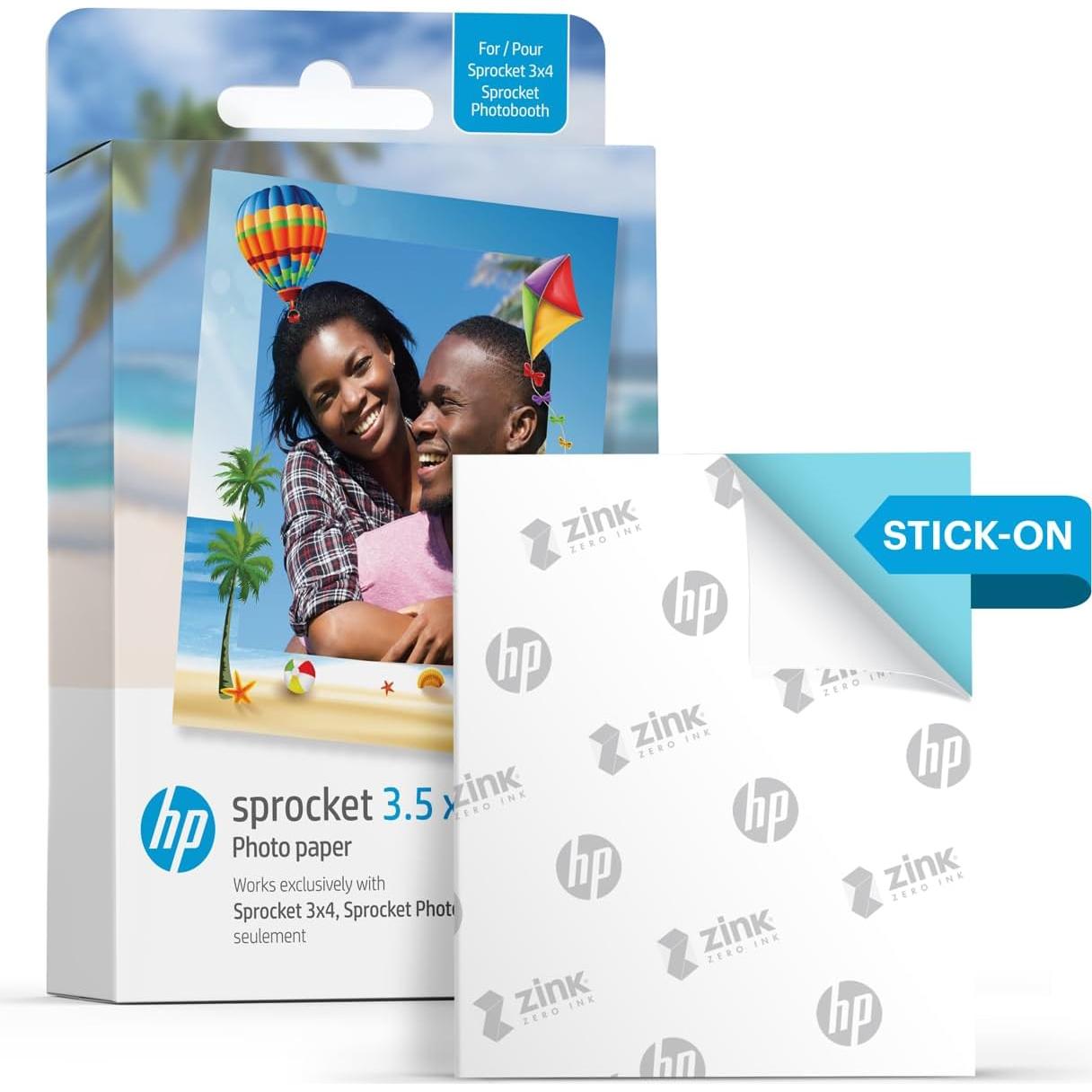 Papel Fotográfico Autoadhesivo HP Sprocket 8.89x10.8 cm 50 Unidades