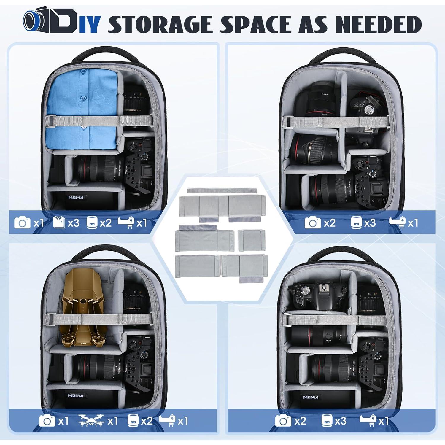 Mochila para cámara RAINSMORE mediana 14" impermeable beige