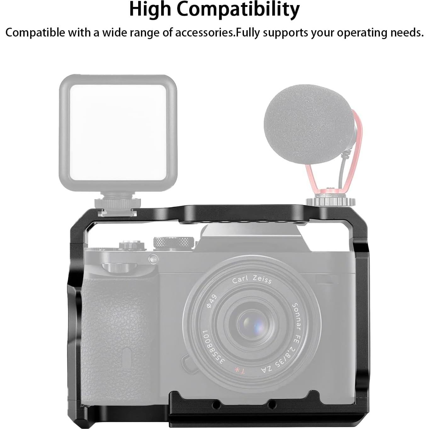 Jaula de cámara Kalofaye para Sony A7 M3 / A7II / A7RII con mango de madera