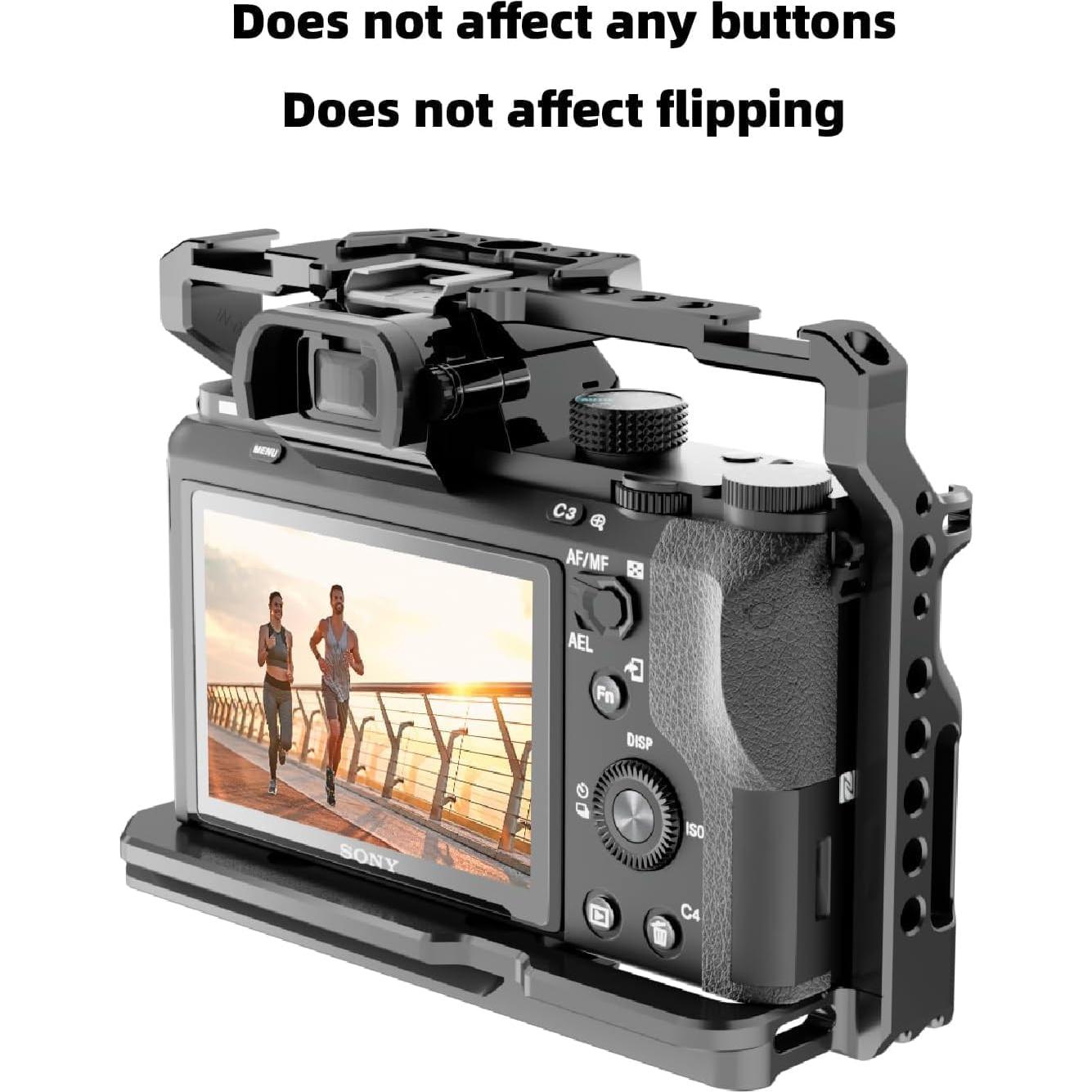 Jaula de cámara Kalofaye para Sony A7 M3 / A7II / A7RII con mango de madera