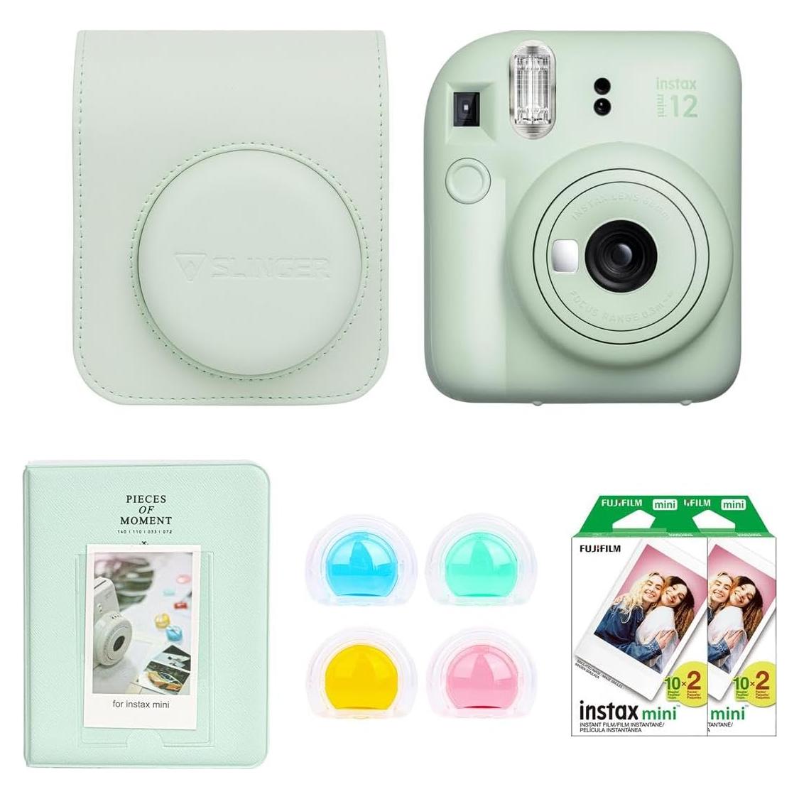 Cámara instantánea Fujifilm Instax Mini 12 verde menta + 40 exposiciones