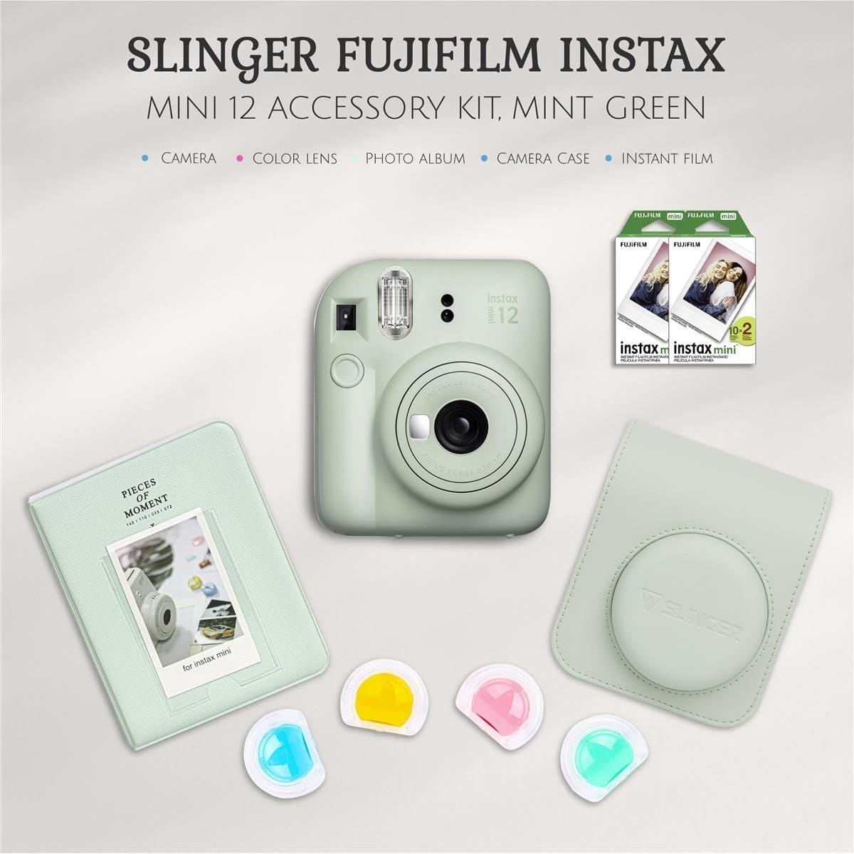 Cámara instantánea Fujifilm Instax Mini 12 verde menta + 40 exposiciones