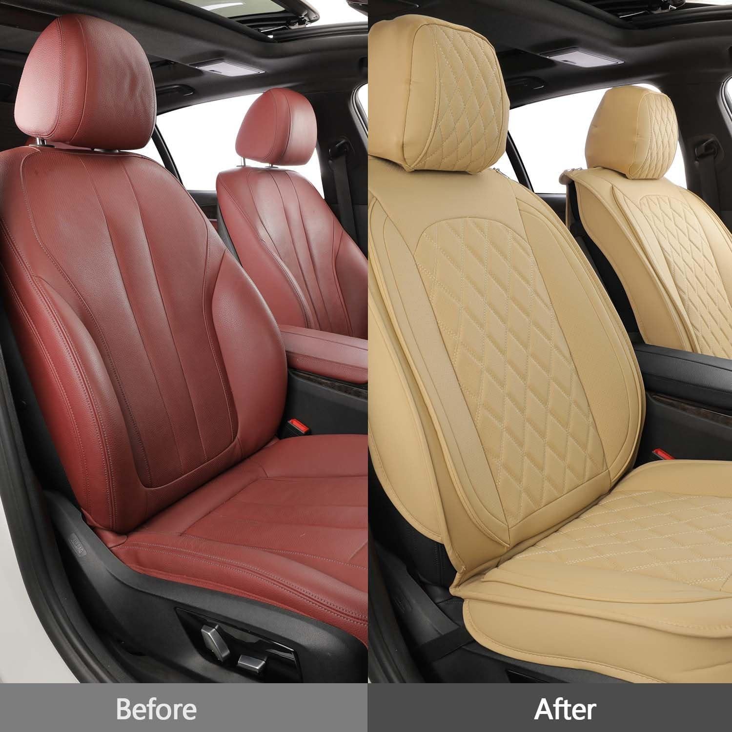 Funda de Asiento Delantero MIROZO 2PCS Beige Impermeable