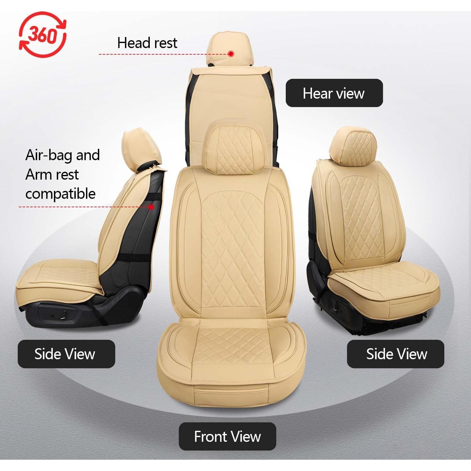 Funda de Asiento Delantero MIROZO 2PCS Beige Impermeable