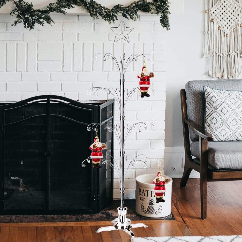 Árbol de exhibición HOHIYA 187 cm giratorio plateado con 90 ganchos