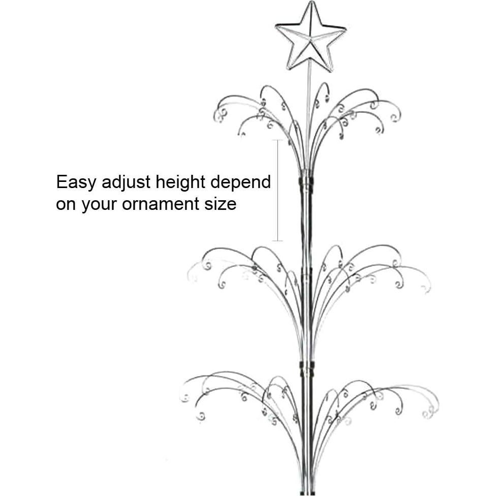 Árbol de exhibición HOHIYA 187 cm giratorio plateado con 90 ganchos
