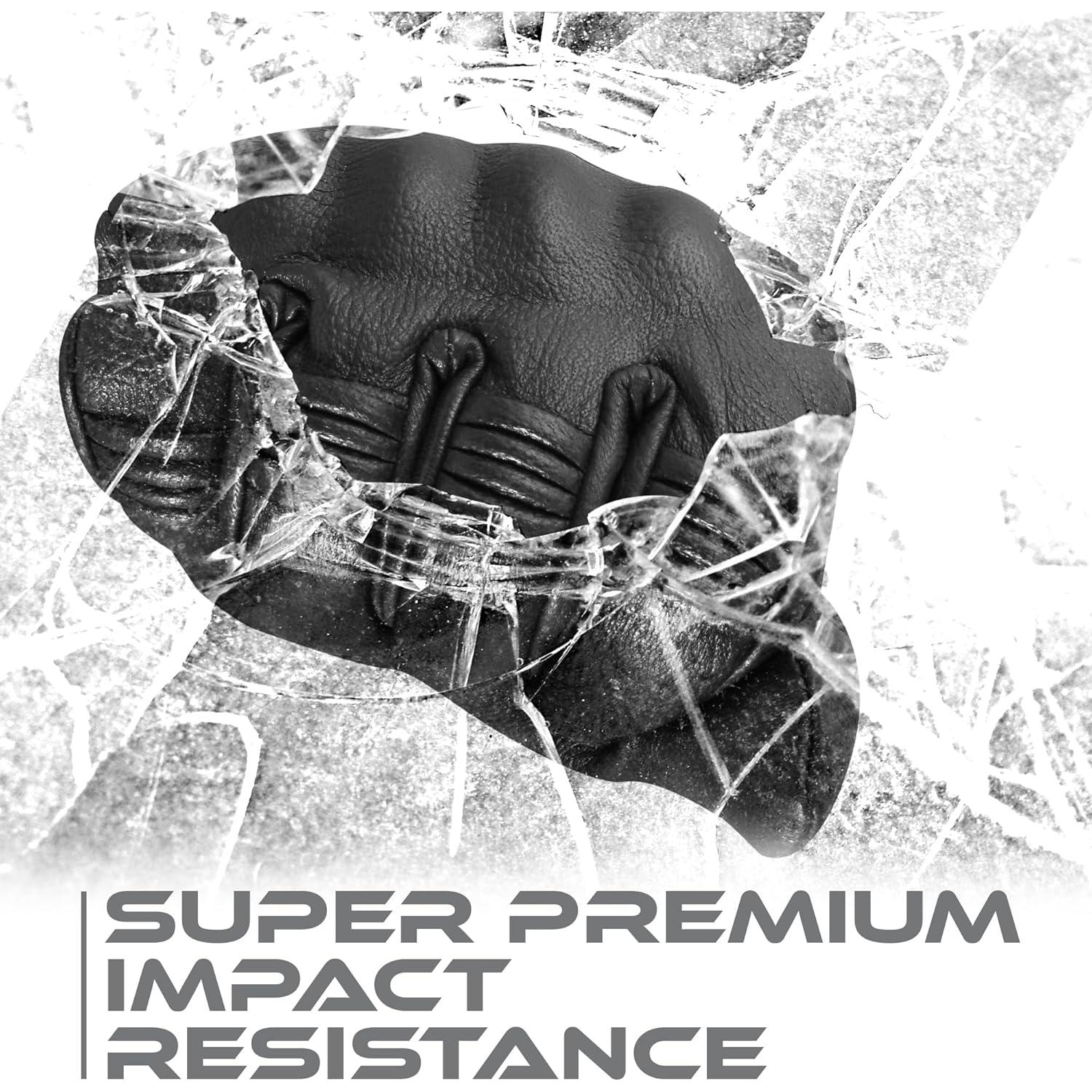 Motorcycle Gloves for Men & Women, Black Leather Touchscreen Riding Gloves with Joint Guard, Windproof & Thermal for Cold Weather Motorcycling, BMX, ATV, MTB