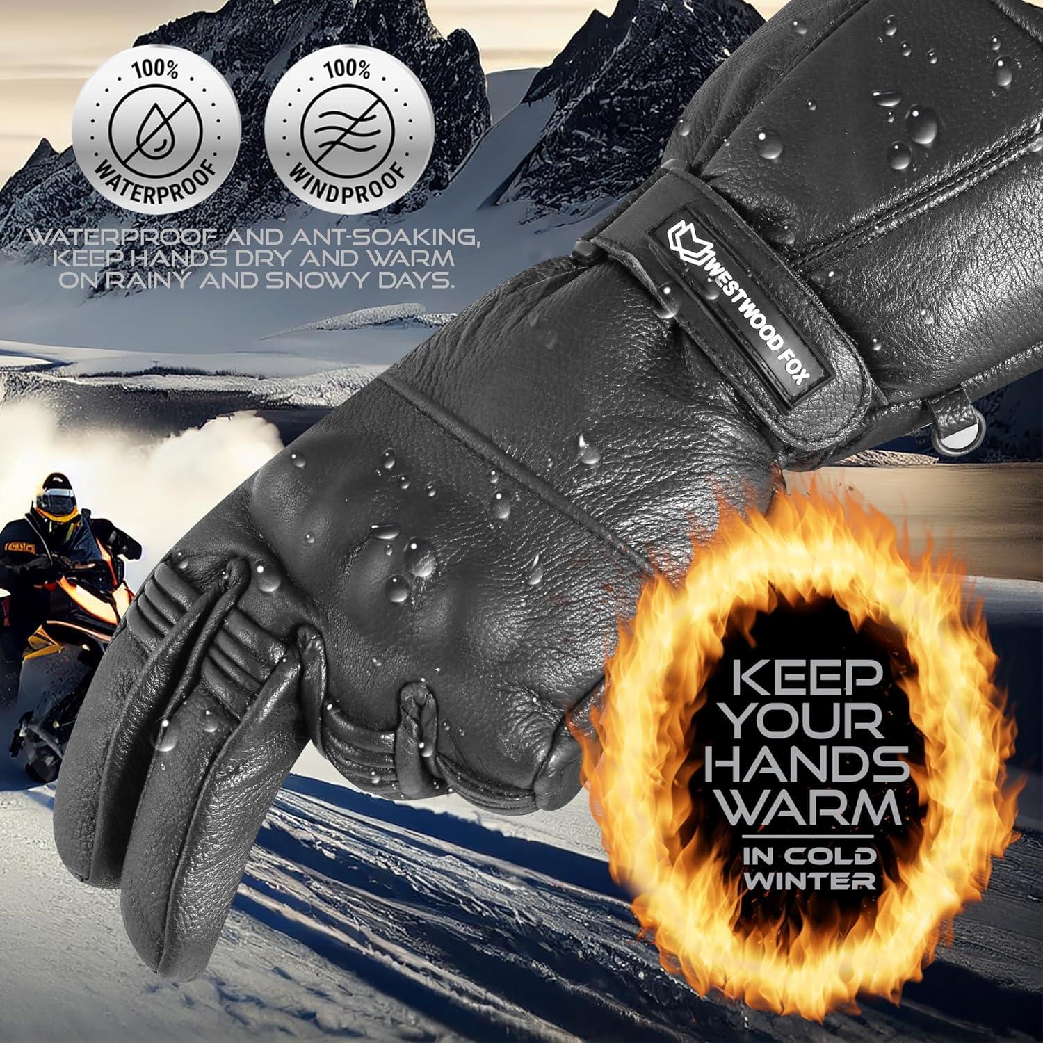 Guantes de Motocicleta WESTWOOD FOX de Cuero Térmicos