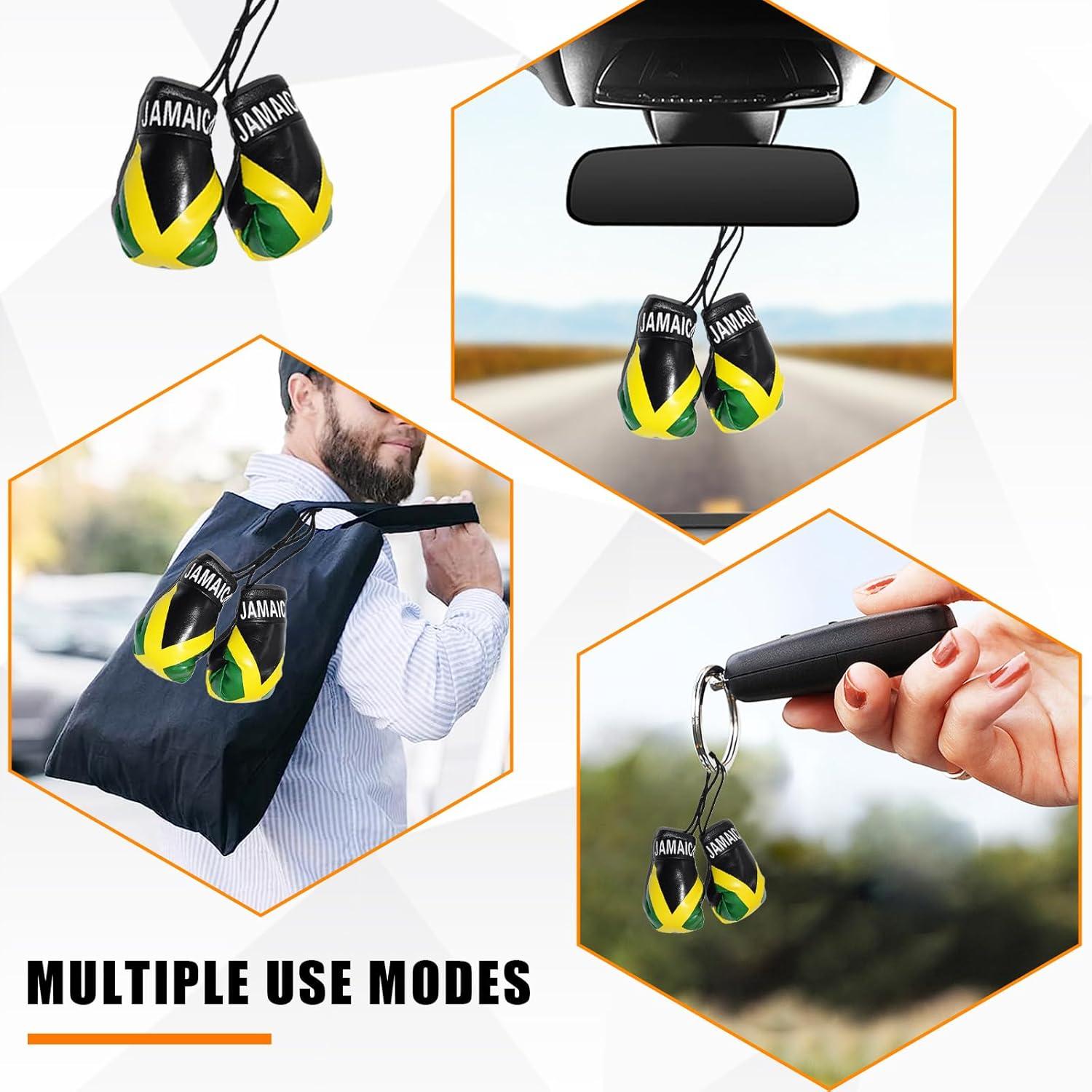 Guantes de Boxeo Mini Kewucn para Espejo de Coche Jamaica