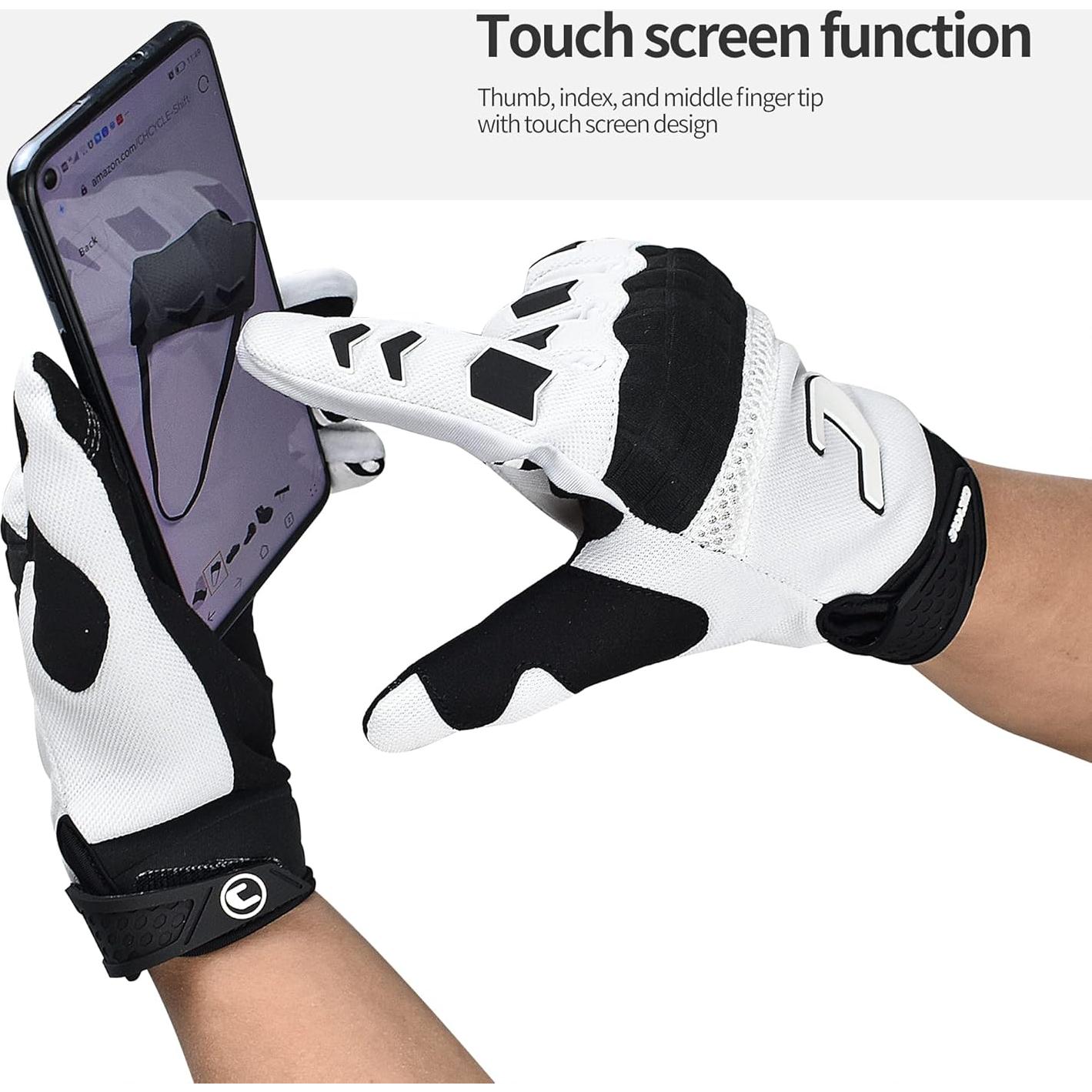 Guantes de Motocross CHCYCLE Medianos Negros Táctiles