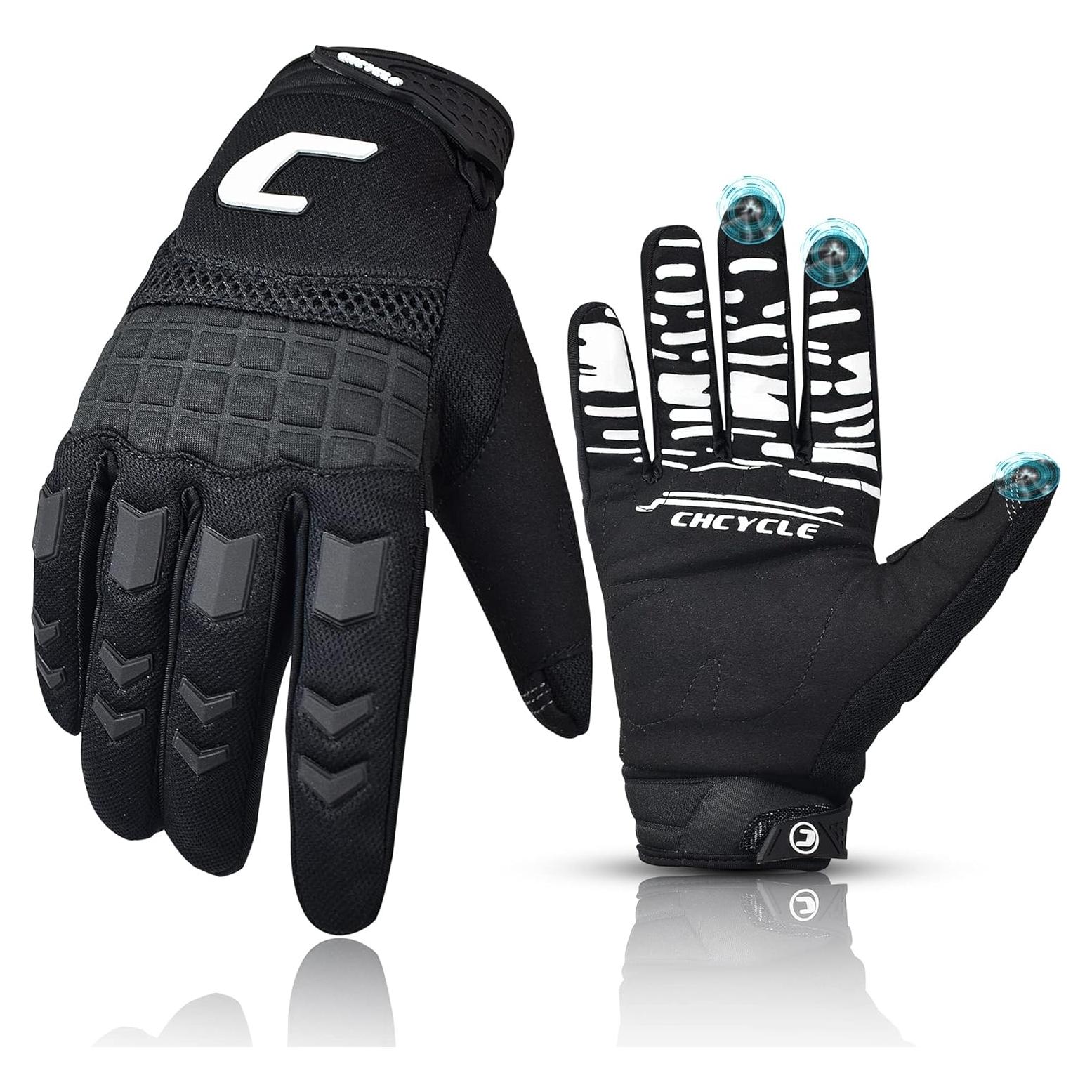 Guantes de Motocross CHCYCLE Táctiles Medianos Negros