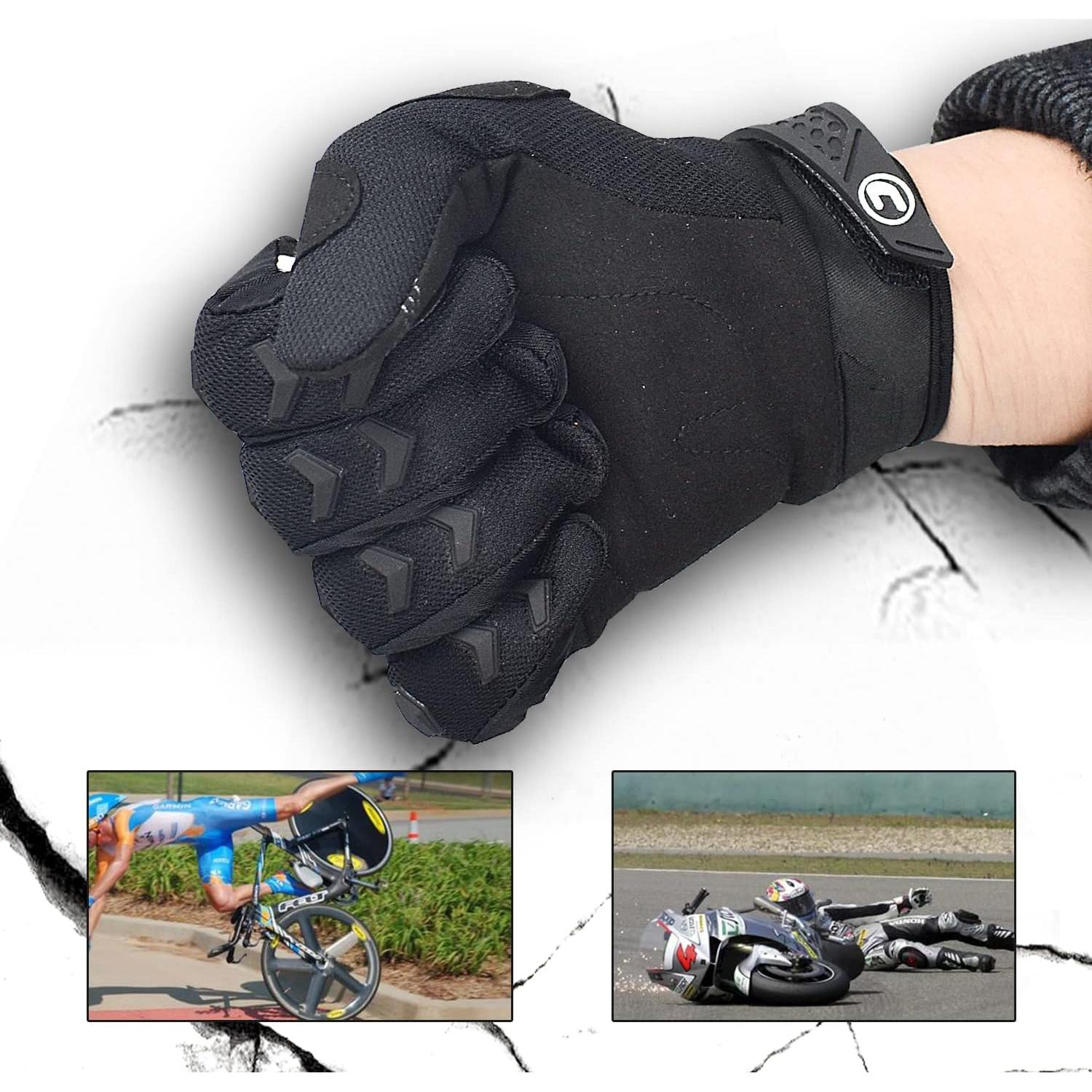 Guantes de Motocross CHCYCLE Táctiles Medianos Negros