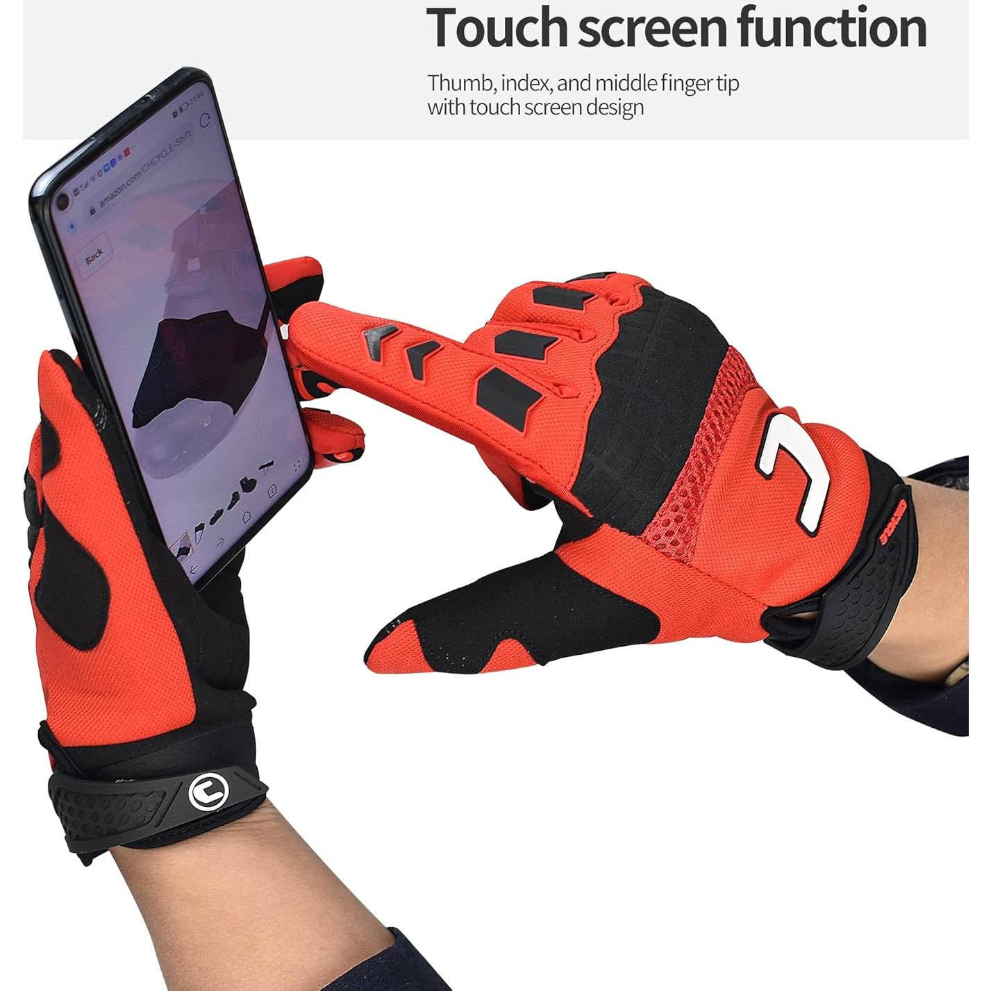 Guantes de Motocross CHCYCLE Táctiles Medianos Negros