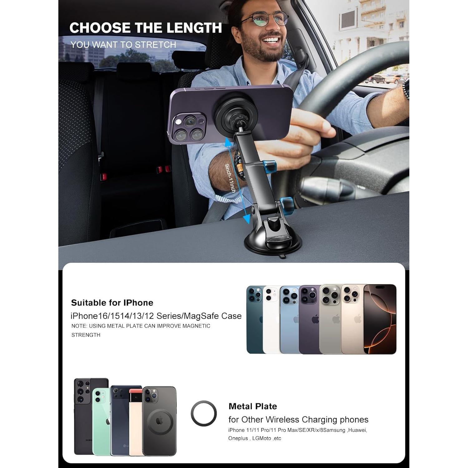 Cargador de Coche Inalámbrico MagSafe para iPhone 12-16