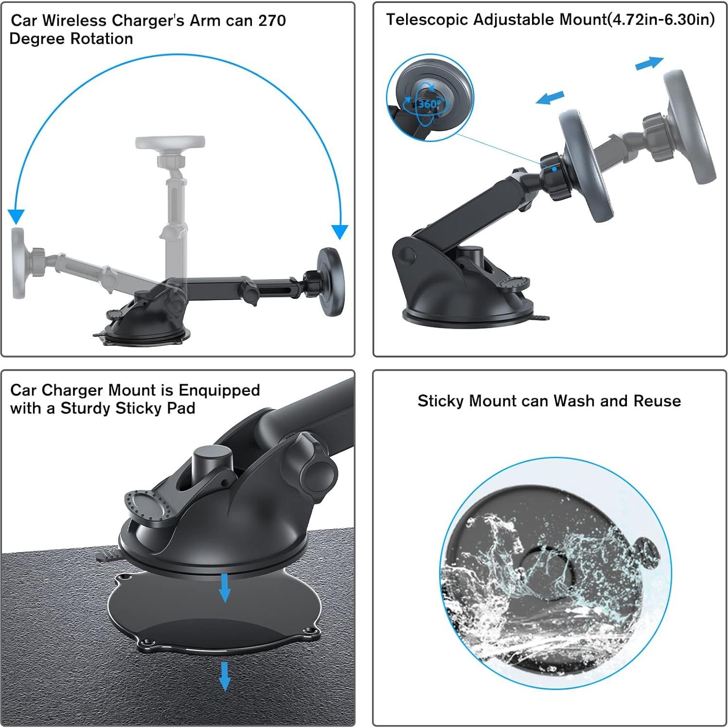 Cargador de Coche Inalámbrico MagSafe para iPhone 12-16