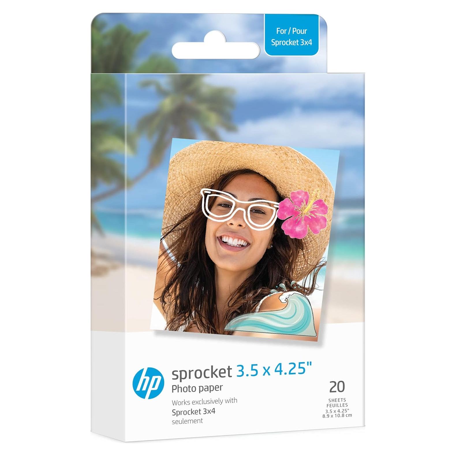 Papel Fotográfico Zink Autoadhesivo HP Sprocket 8.9x10.8cm - 20 Hojas