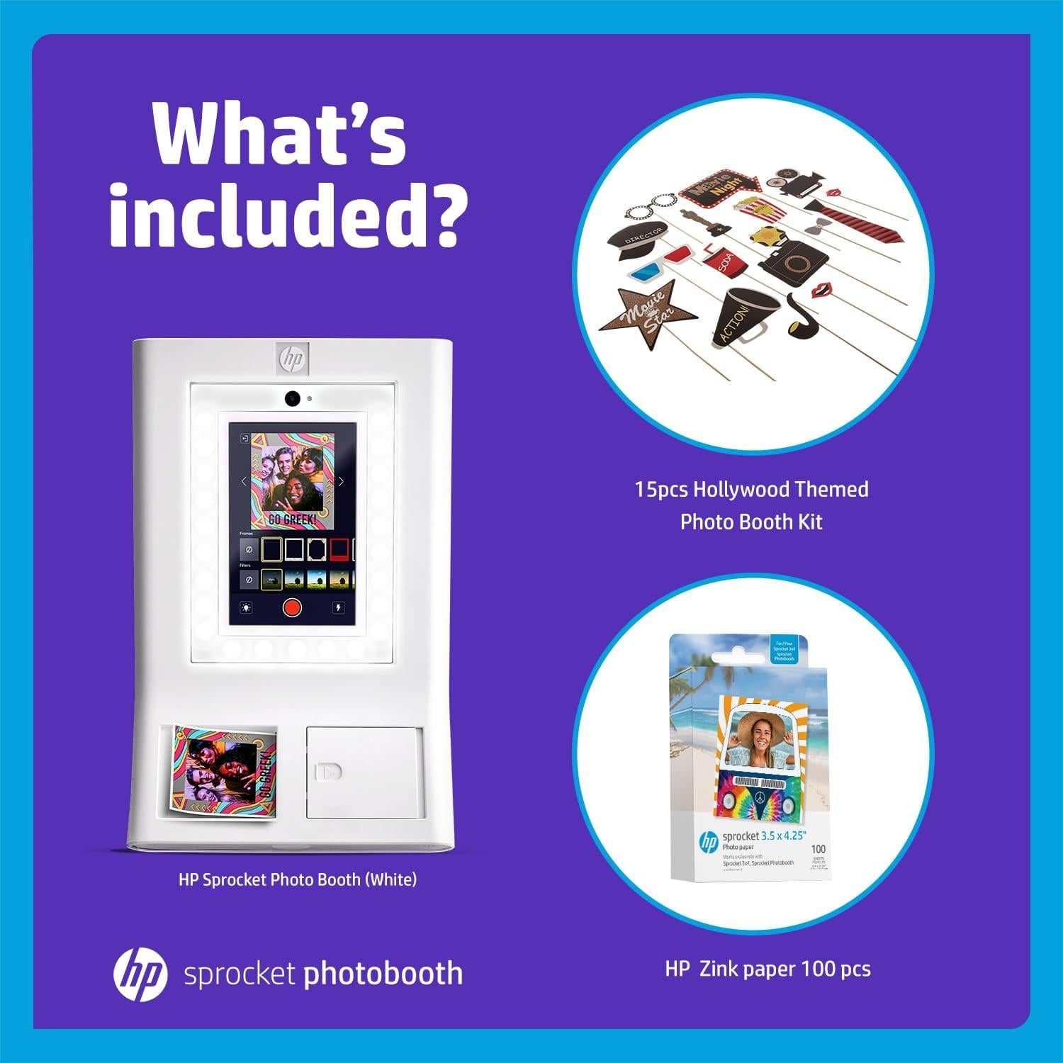 Impresora de Fotos Instantáneas HP Sprocket Blanca + 110 Hojas Zink