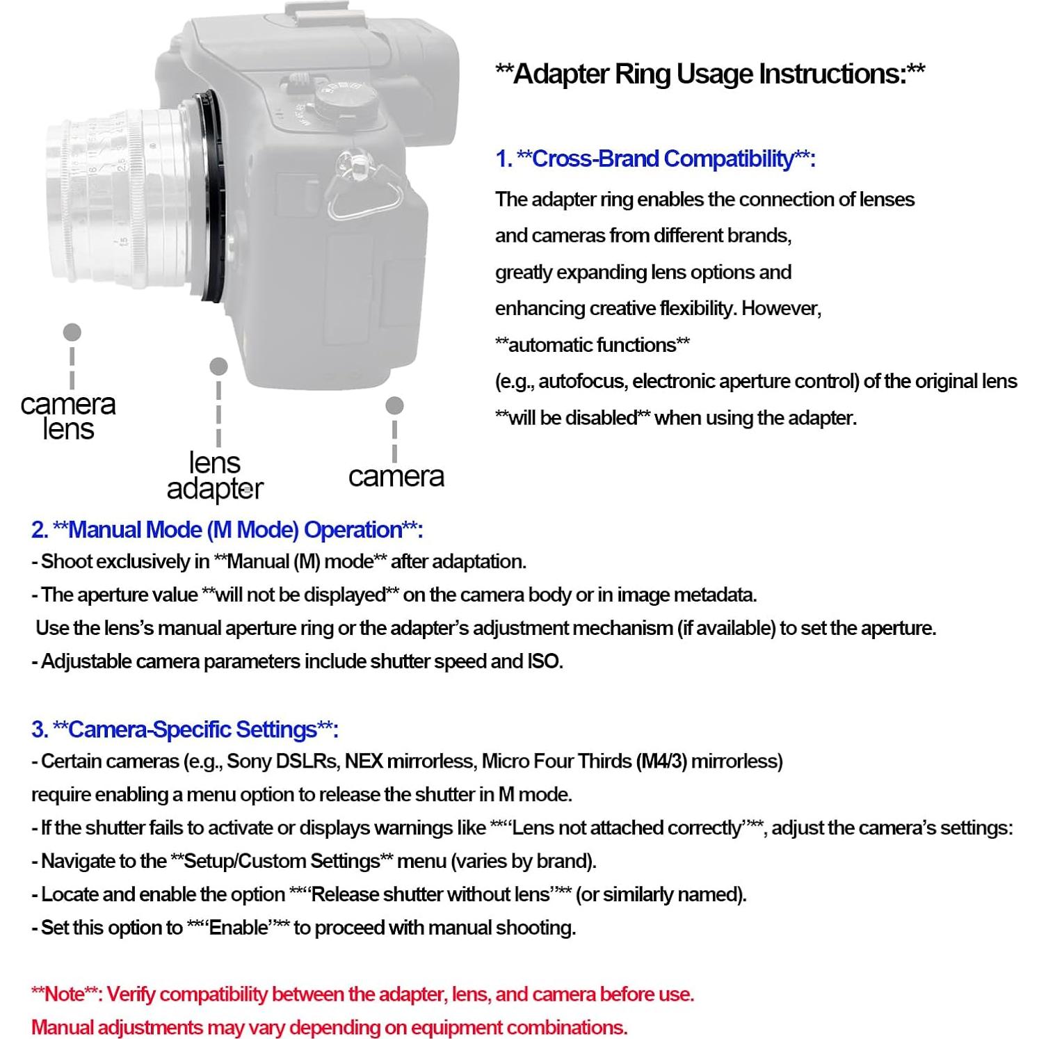 Adaptador de lente Leica M a M4/3 AMOPOFO - Alta calidad
