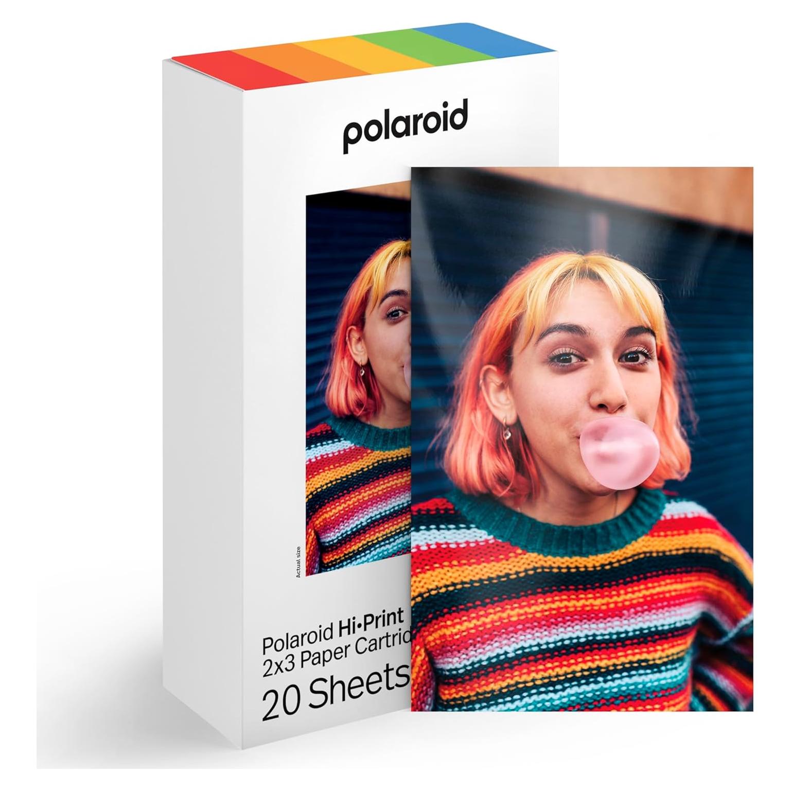 Papel fotográfico Polaroid Hi-Print 2x3" - 20 hojas autoadhesivas