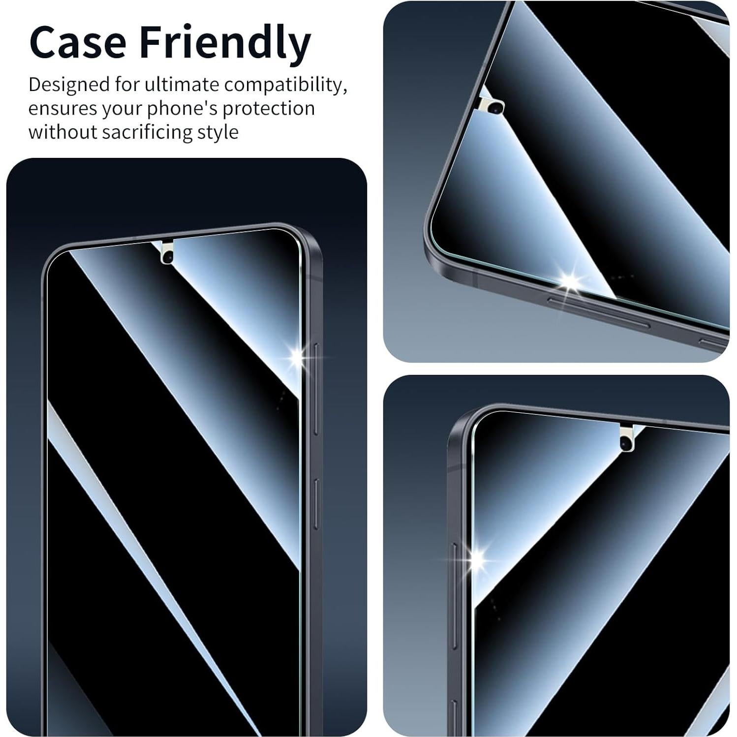 Protector de Pantalla Privado Fynorao para Samsung Galaxy S25/S24 - 3 Unidades