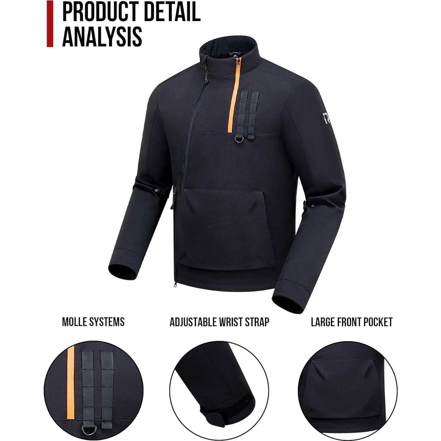 Chaqueta de Motocicleta RIDEIRON MJ5502 Negra M con Armadura CE