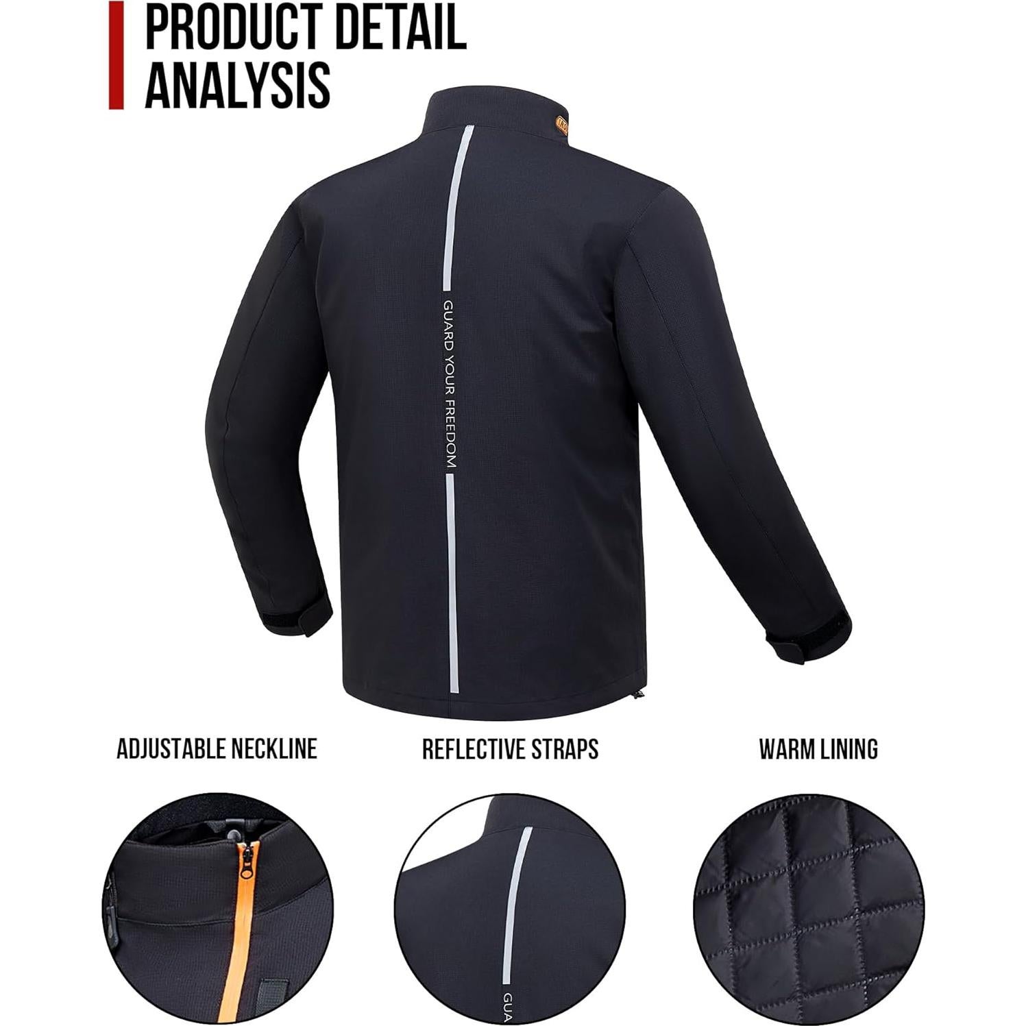 Chaqueta de Motocicleta RIDEIRON MJ5502 Negra M con Armadura CE