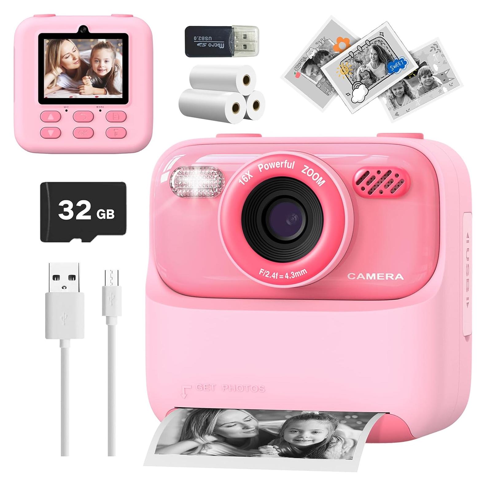 Cámara Instantánea para Niños Mgaolo P79 Rosa HD 48MP